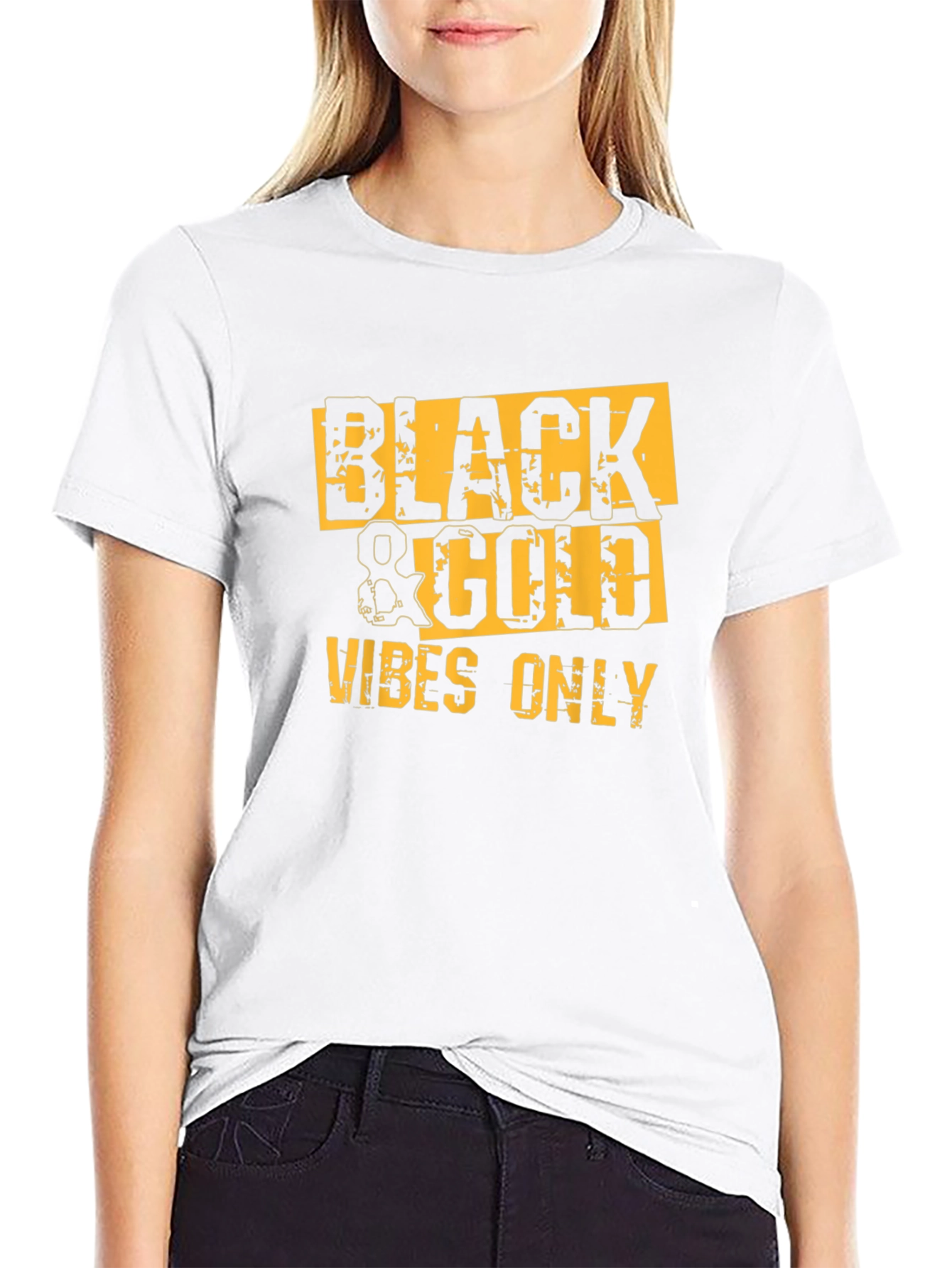 Black & Gold Vibes Only Graphic Tee
