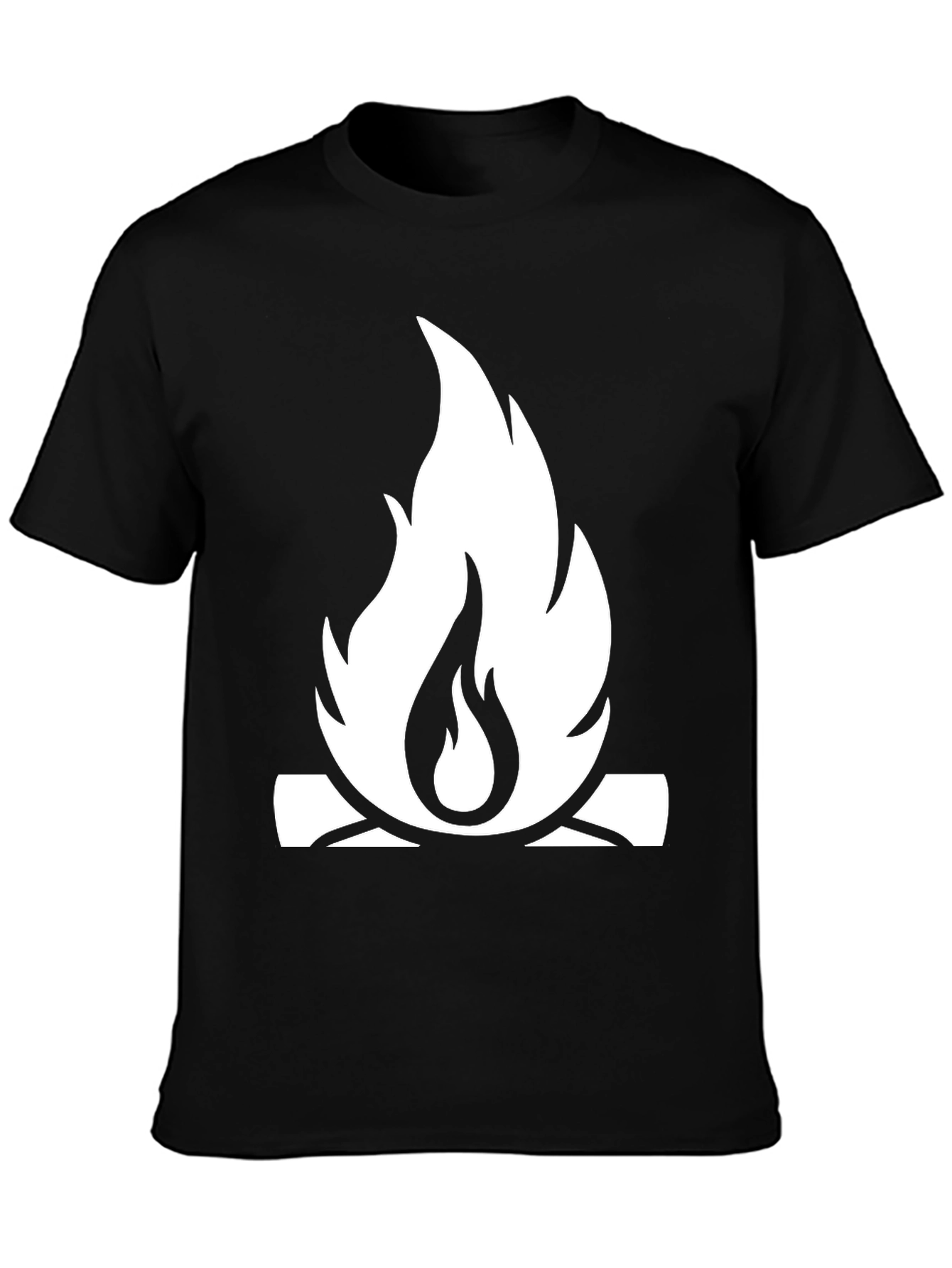 Campfire Graphic Tee - Black Cotton Casual Shirt