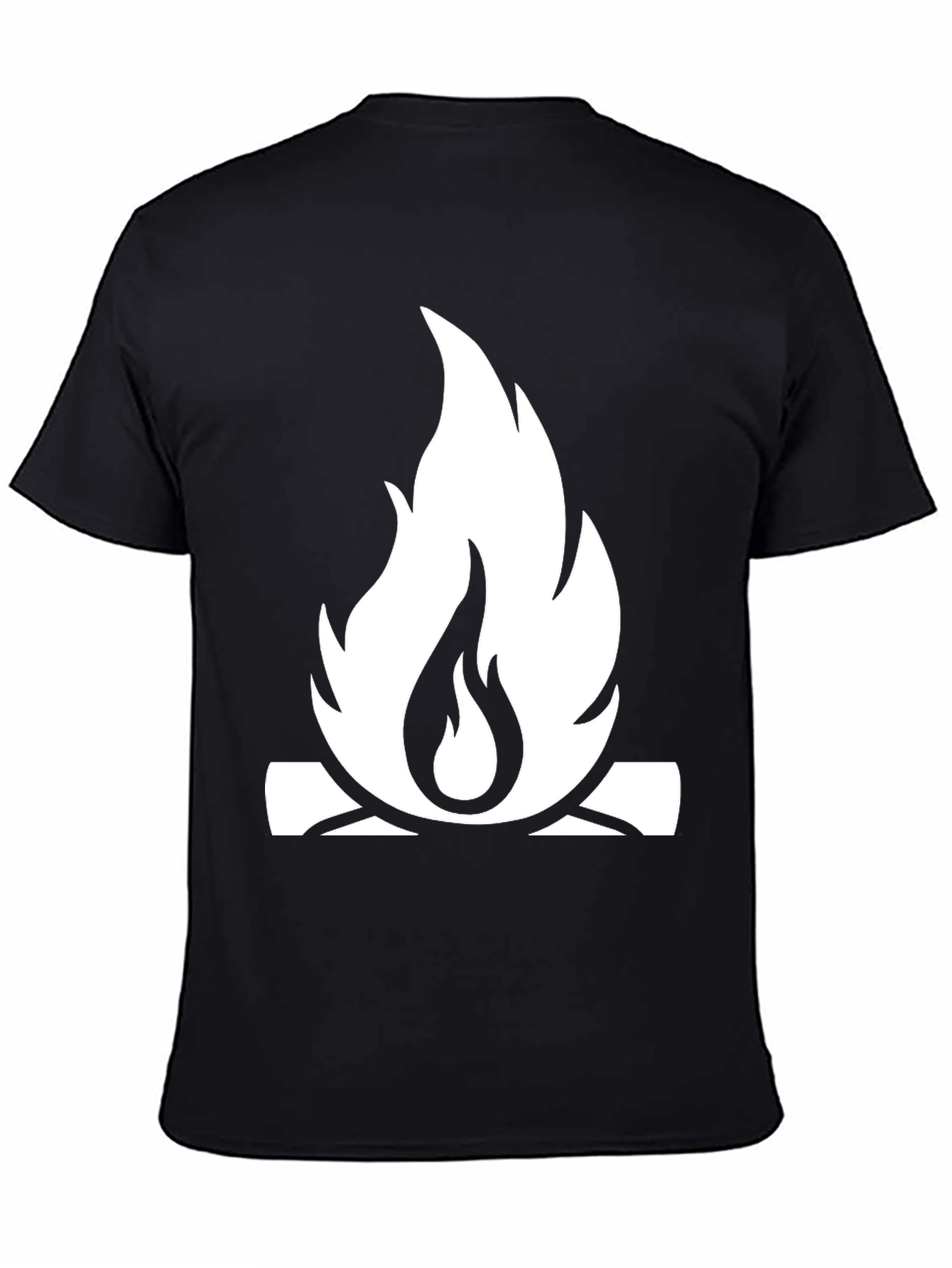 Campfire Graphic Tee - Black Cotton Casual Shirt