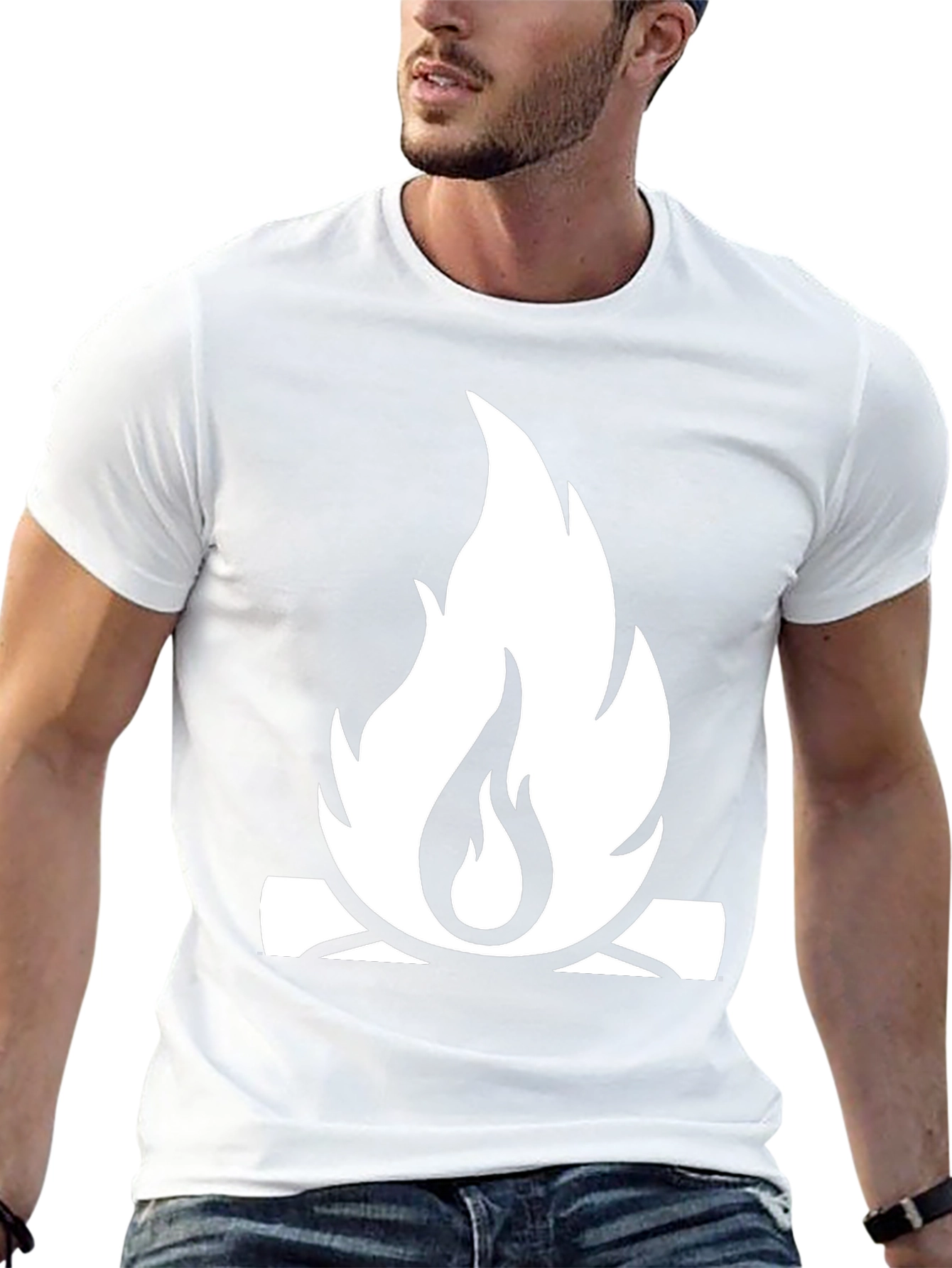 Campfire Graphic Tee - Black Cotton Casual Shirt