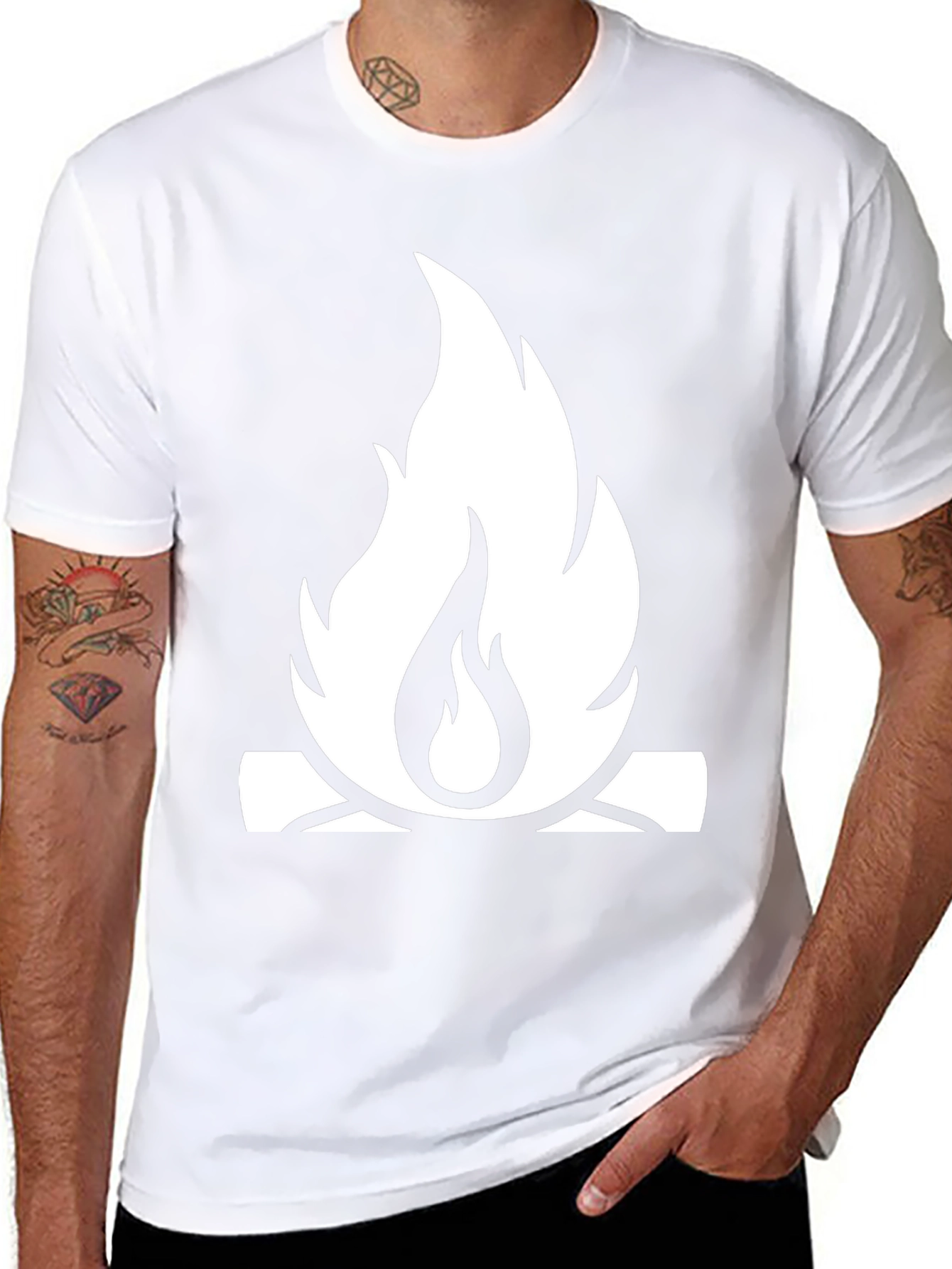 Campfire Graphic Tee - Black Cotton Casual Shirt