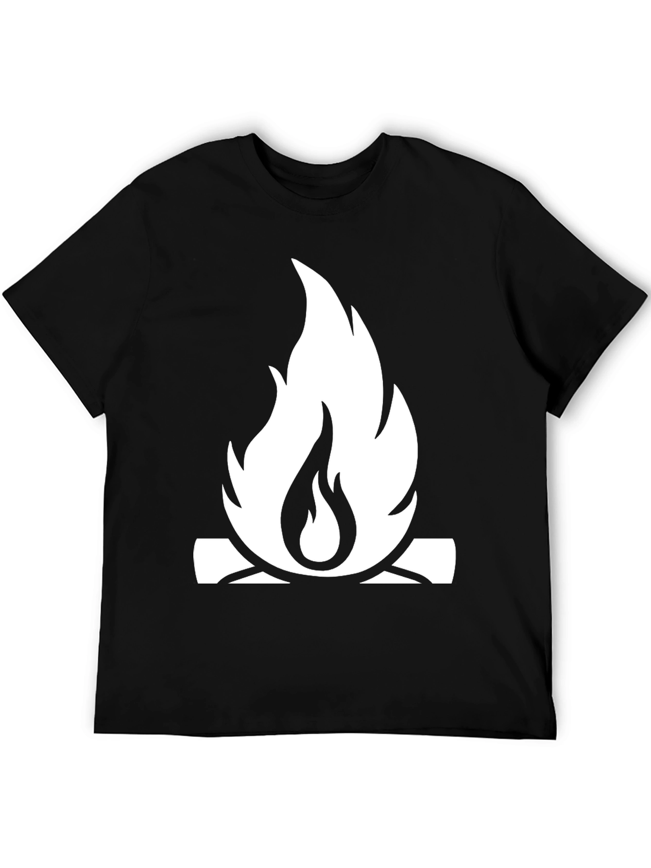 Campfire Graphic Tee - Black Cotton Casual Shirt