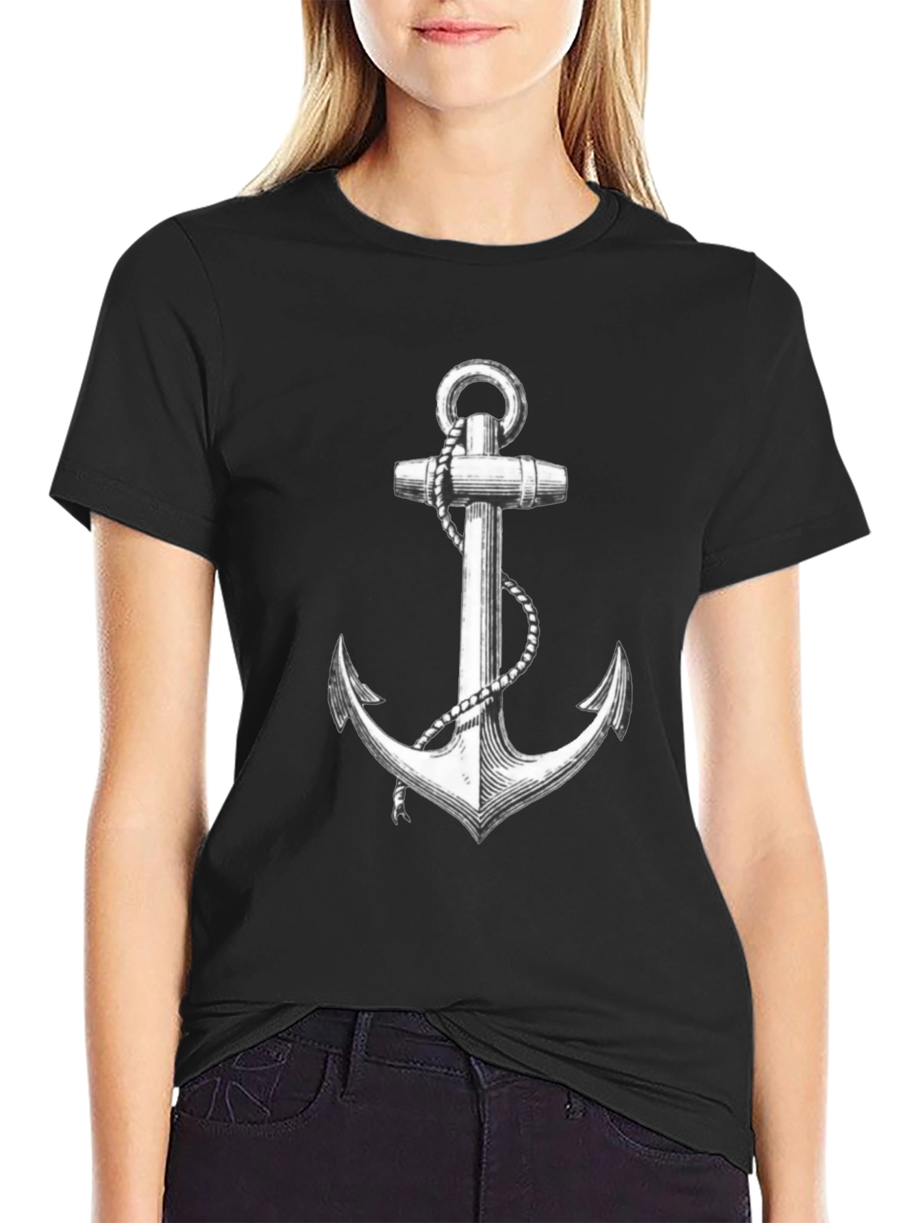 Nautical Anchor Graphic Tee - Classic Style