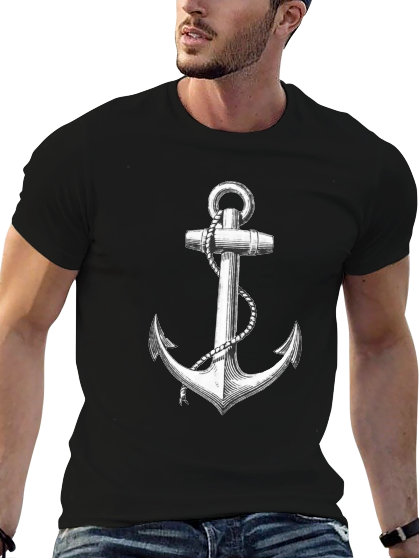Nautical Anchor Graphic Tee - Classic Style