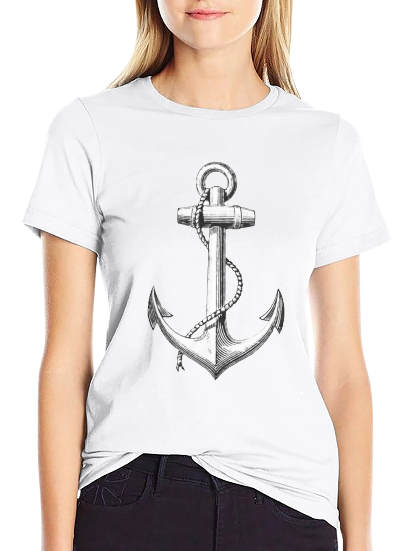 Nautical Anchor Graphic Tee - Classic Style