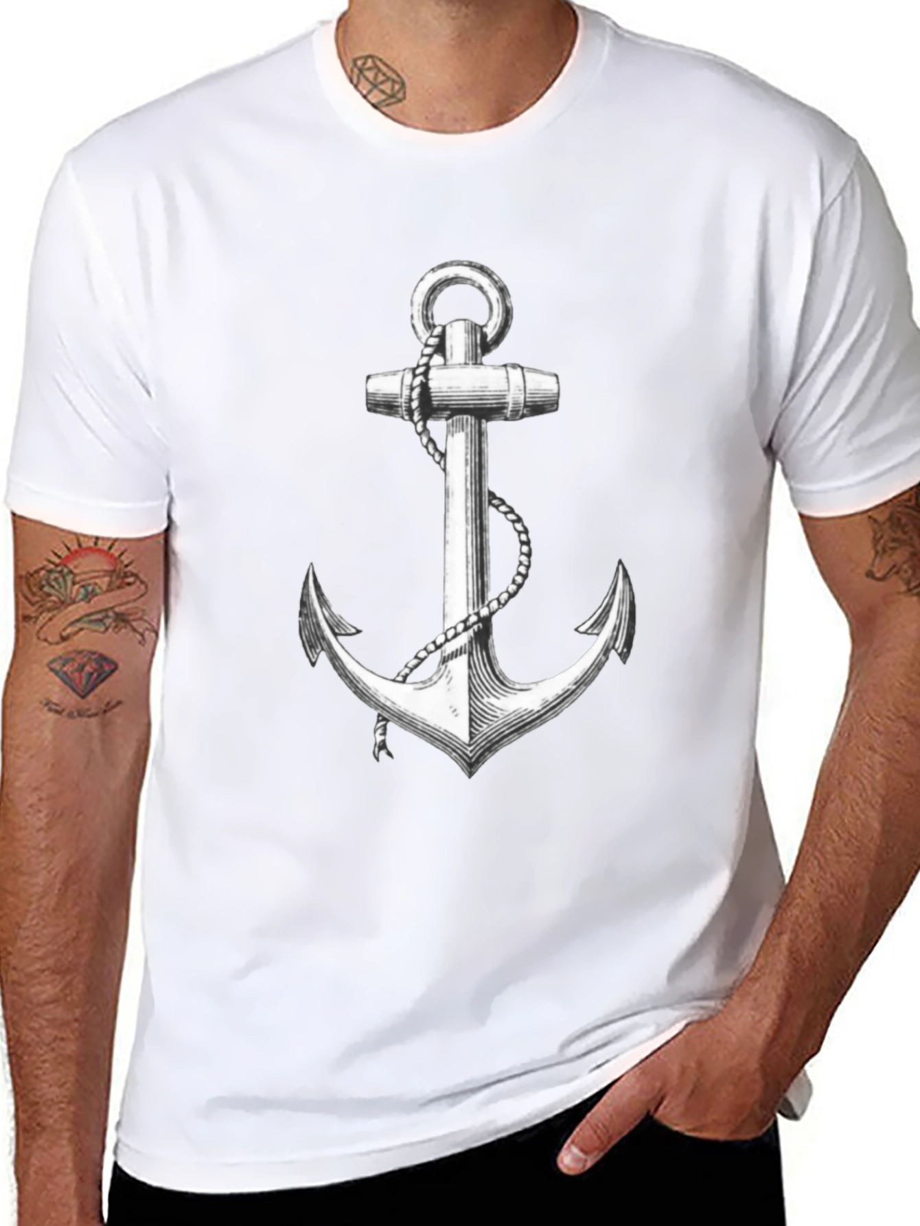 Nautical Anchor Graphic Tee - Classic Style