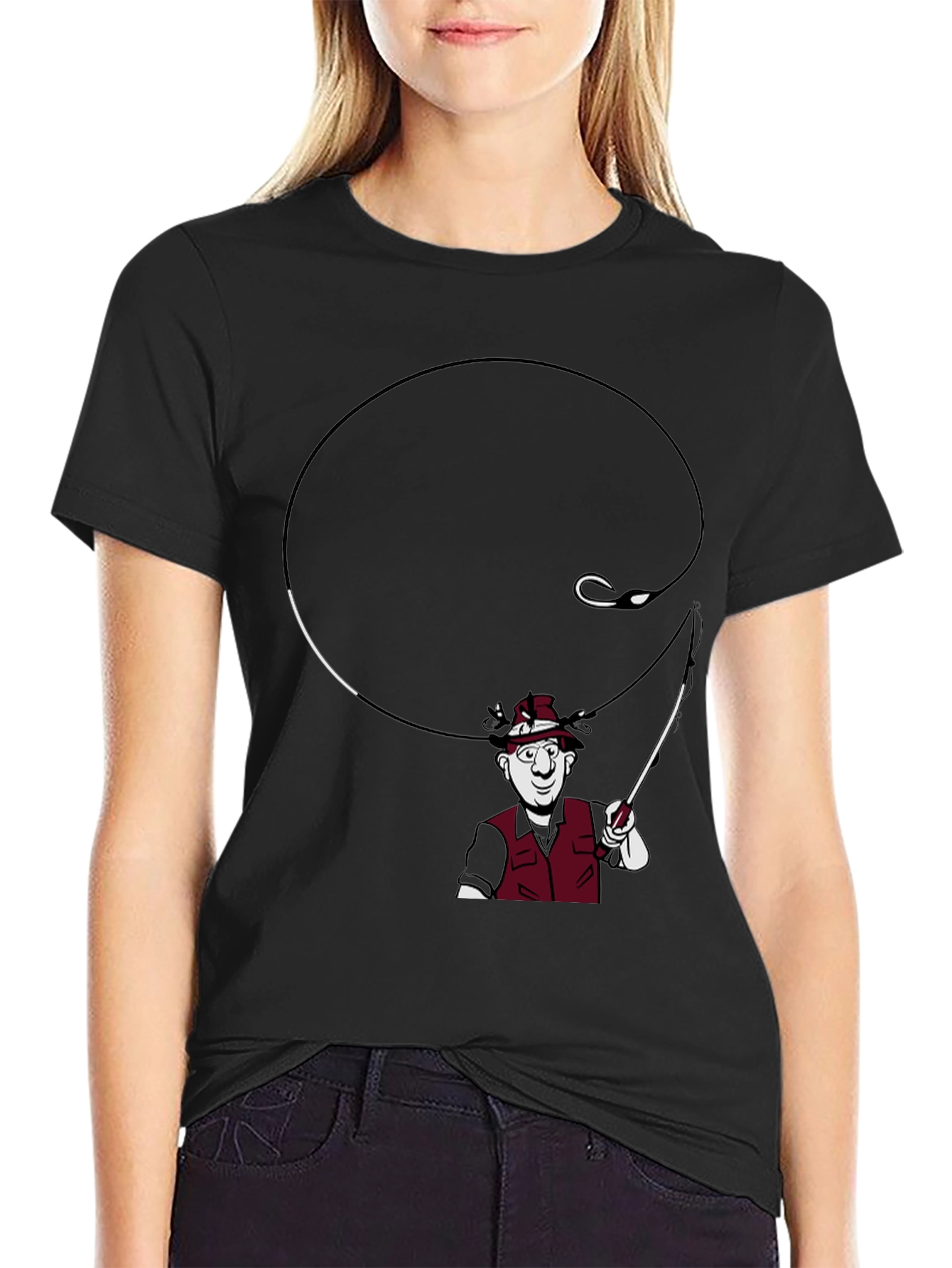 Fishing Cartoon Graphic T-Shirt