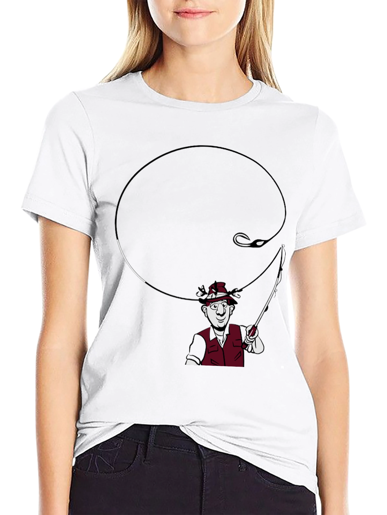 Fishing Cartoon Graphic T-Shirt