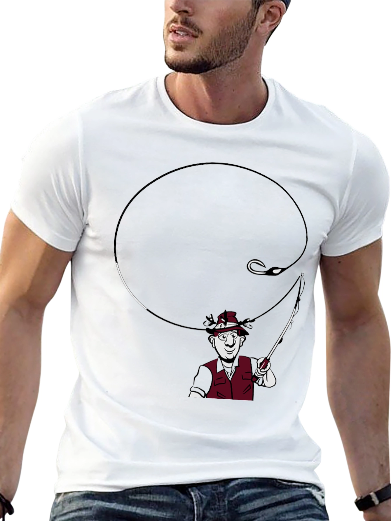 Fishing Cartoon Graphic T-Shirt