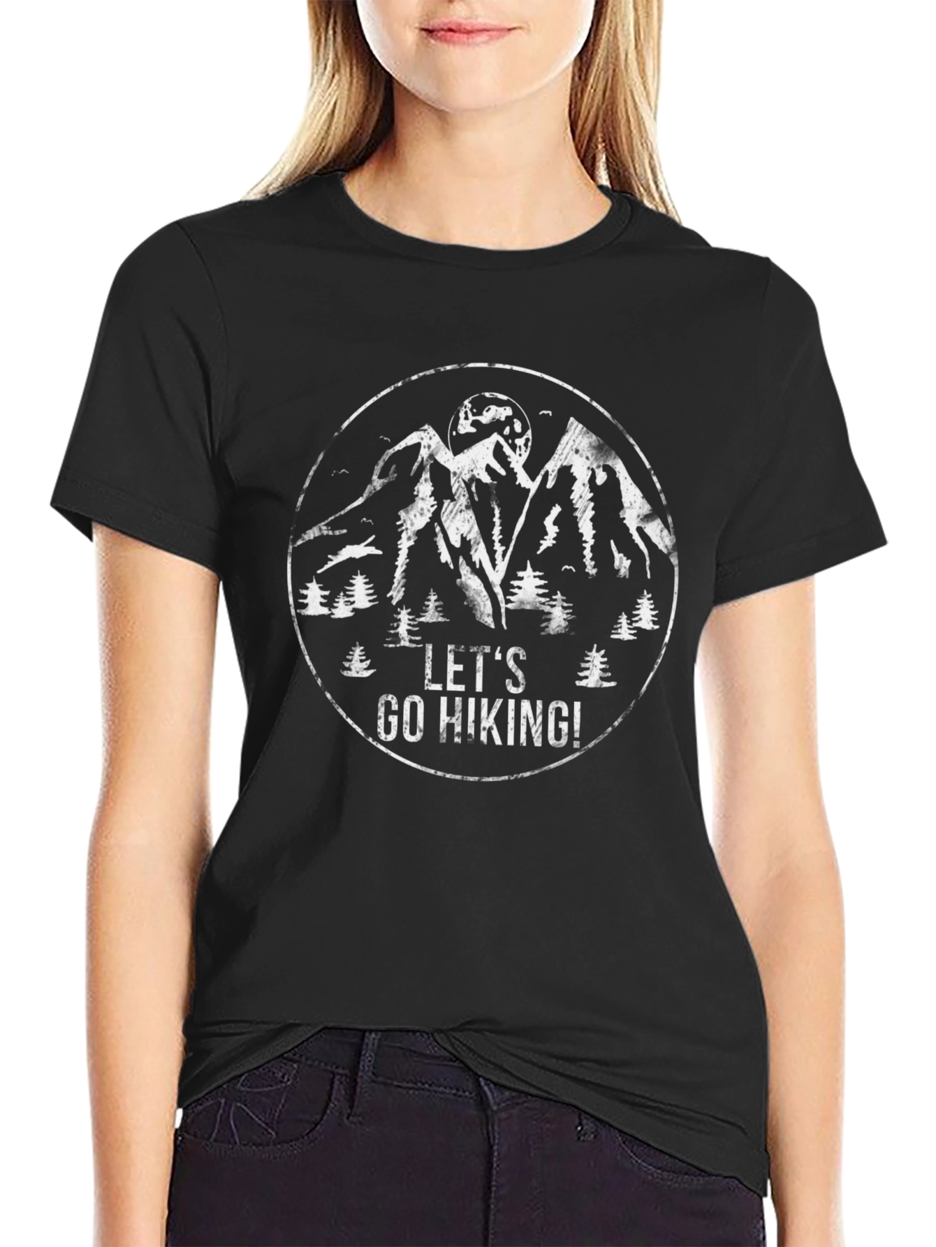 Lets Go Hiking Graphic Tee - Mountain Adventure Shirt