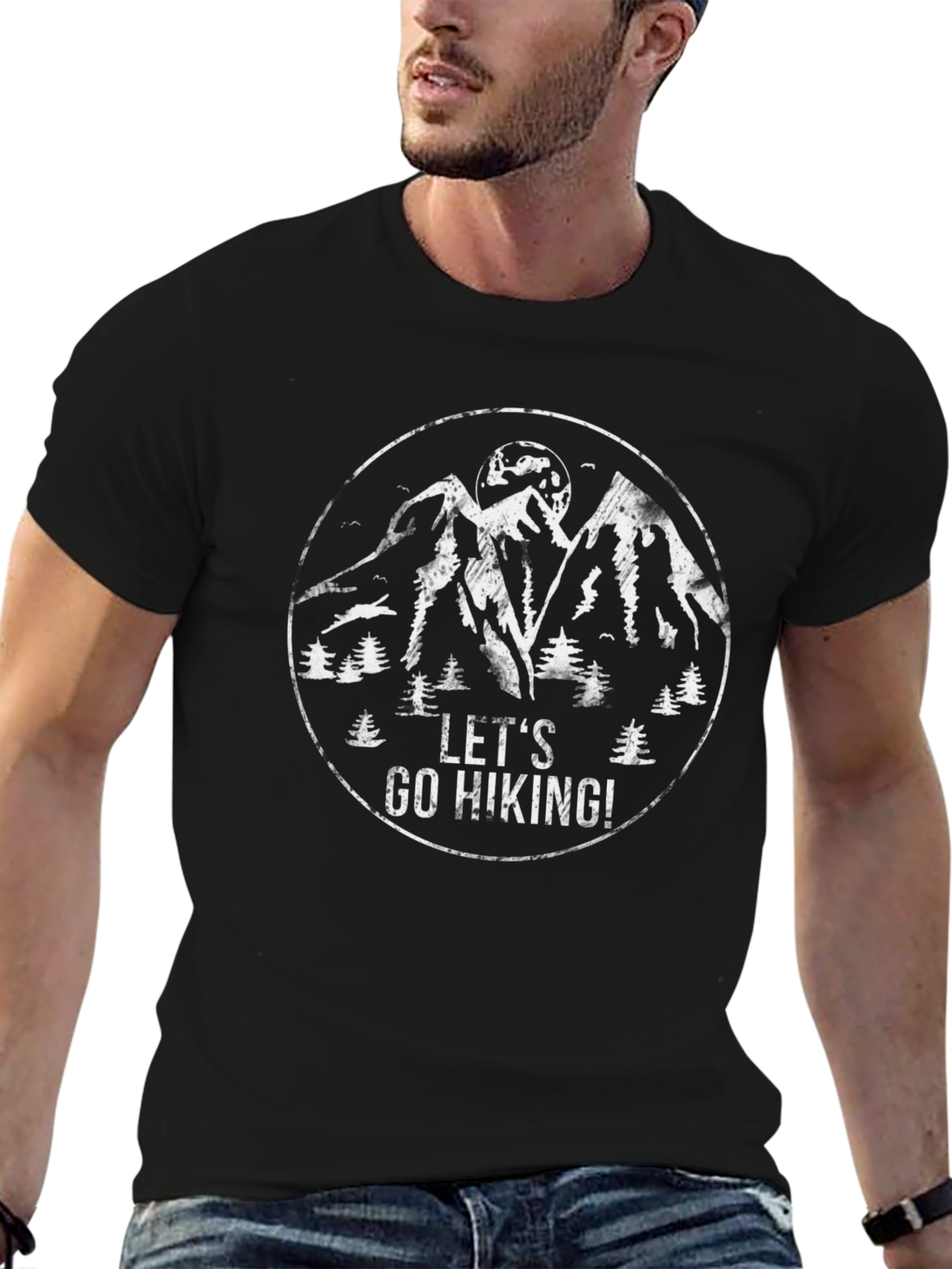 Lets Go Hiking Graphic Tee - Mountain Adventure Shirt