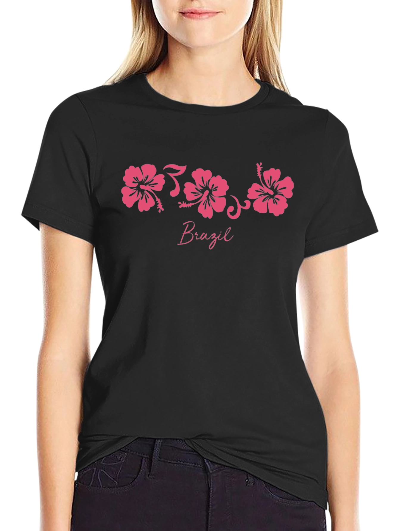 Brazil Hibiscus Flower Graphic Tee