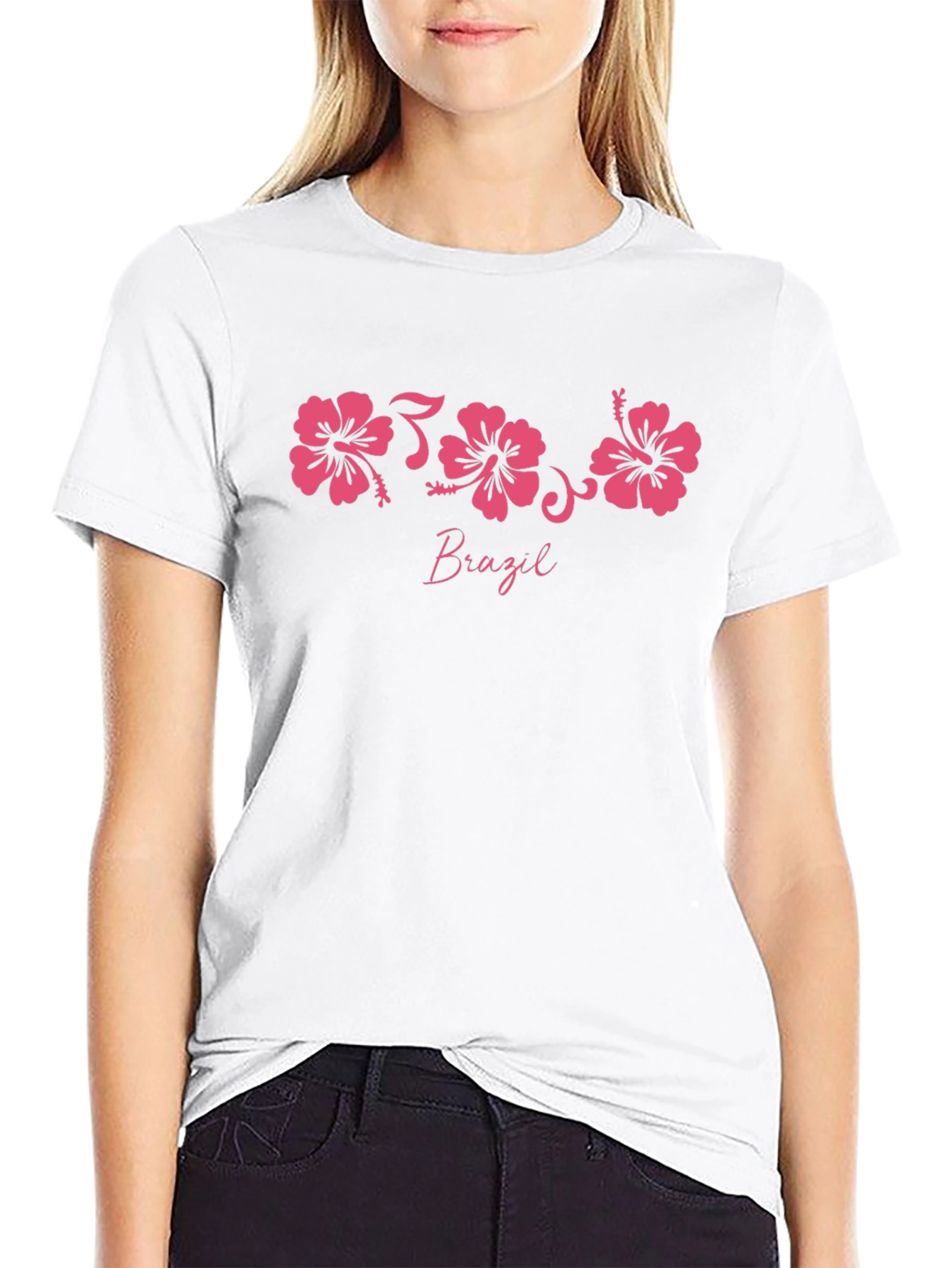 Brazil Hibiscus Flower Graphic Tee