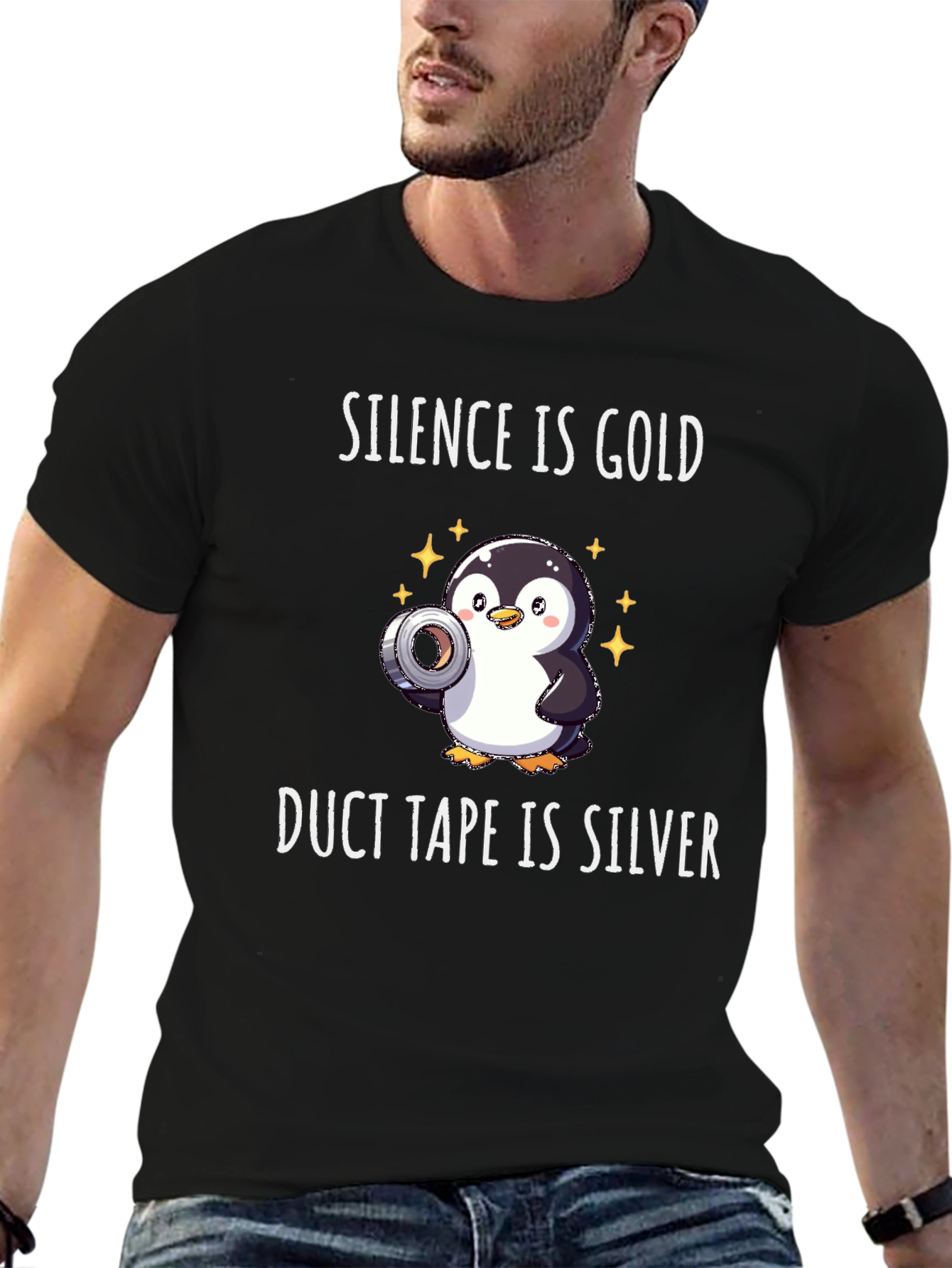 Silence is Gold Duct Tape is Silver Penguin T-Shirt