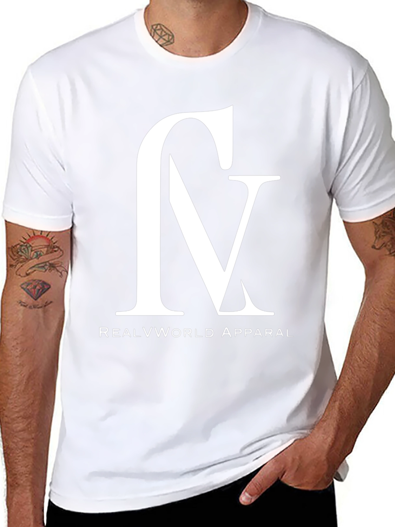 Real V World Apparel Black Graphic Tee