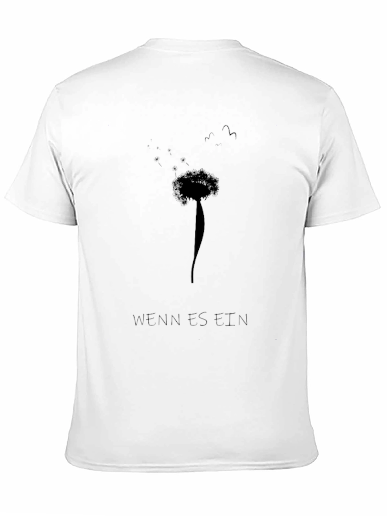 Dandelion Graphic Print Black T-Shirt