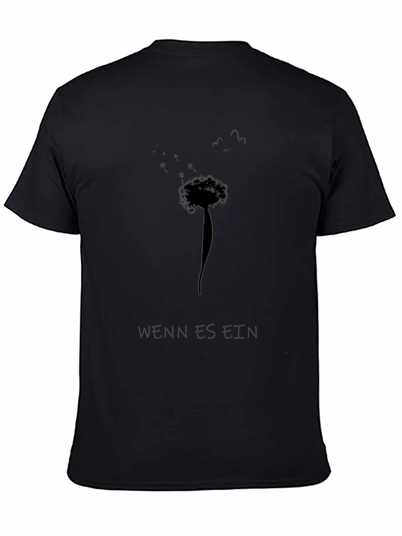 Dandelion Graphic Print Black T-Shirt
