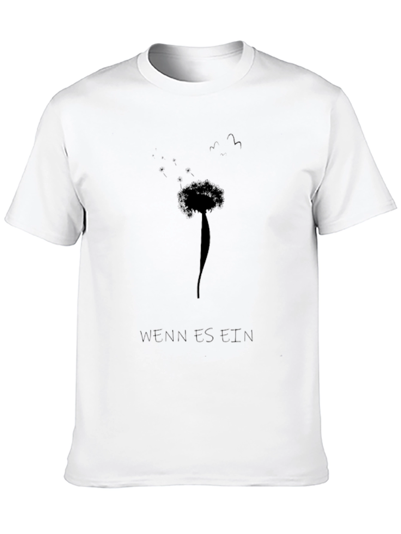 Dandelion Graphic Print Black T-Shirt