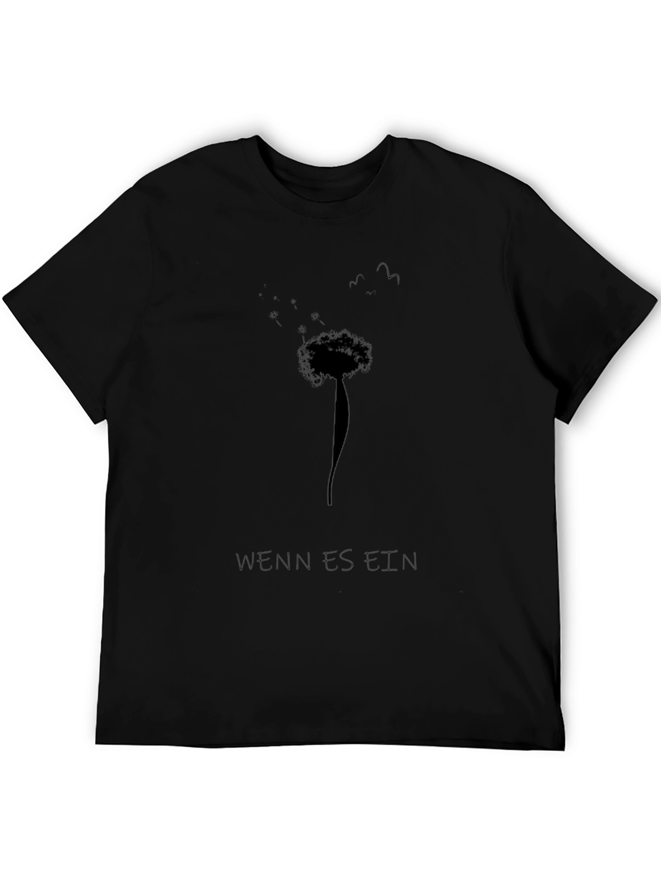 Dandelion Graphic Print Black T-Shirt