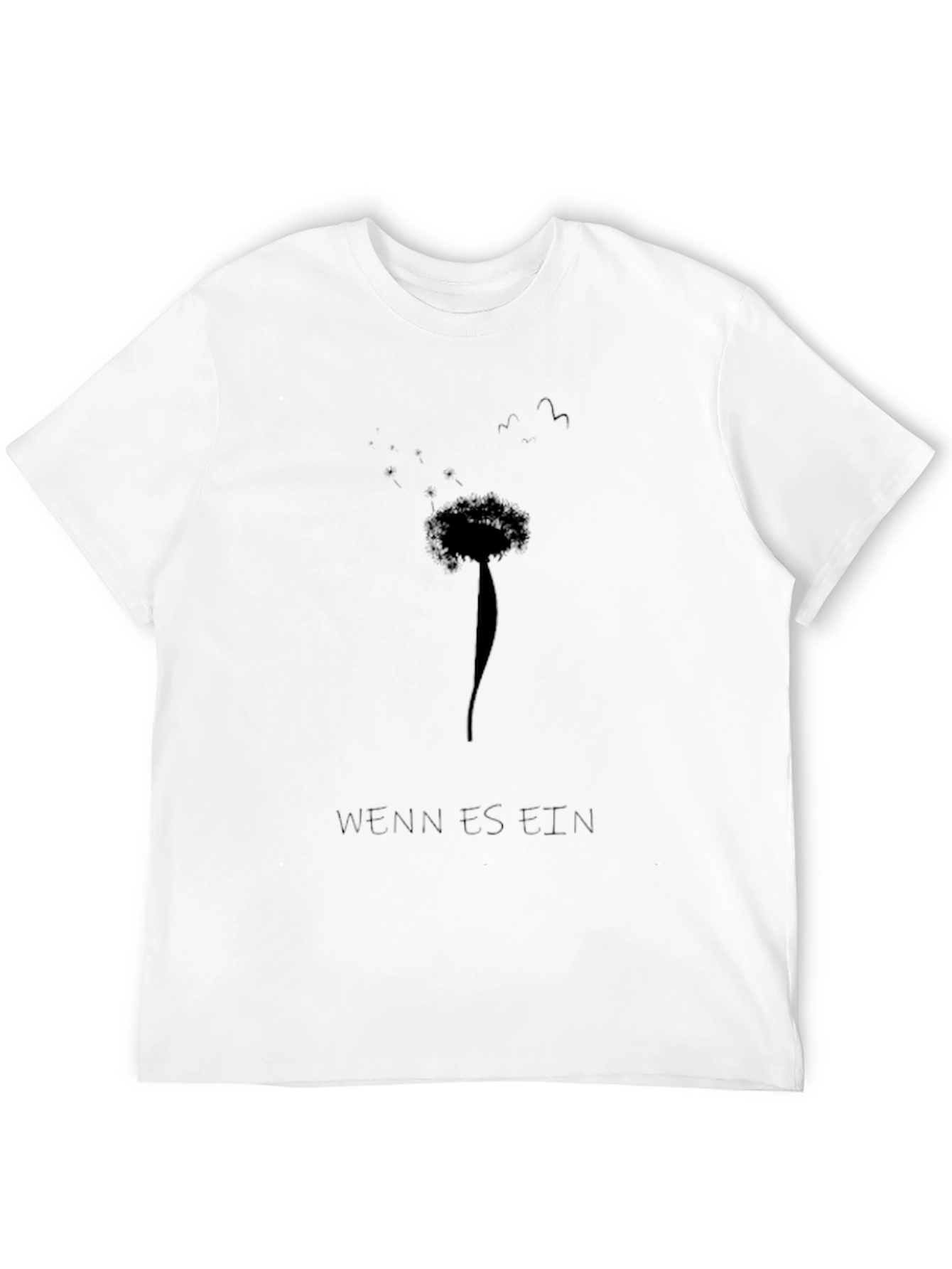 Dandelion Graphic Print Black T-Shirt