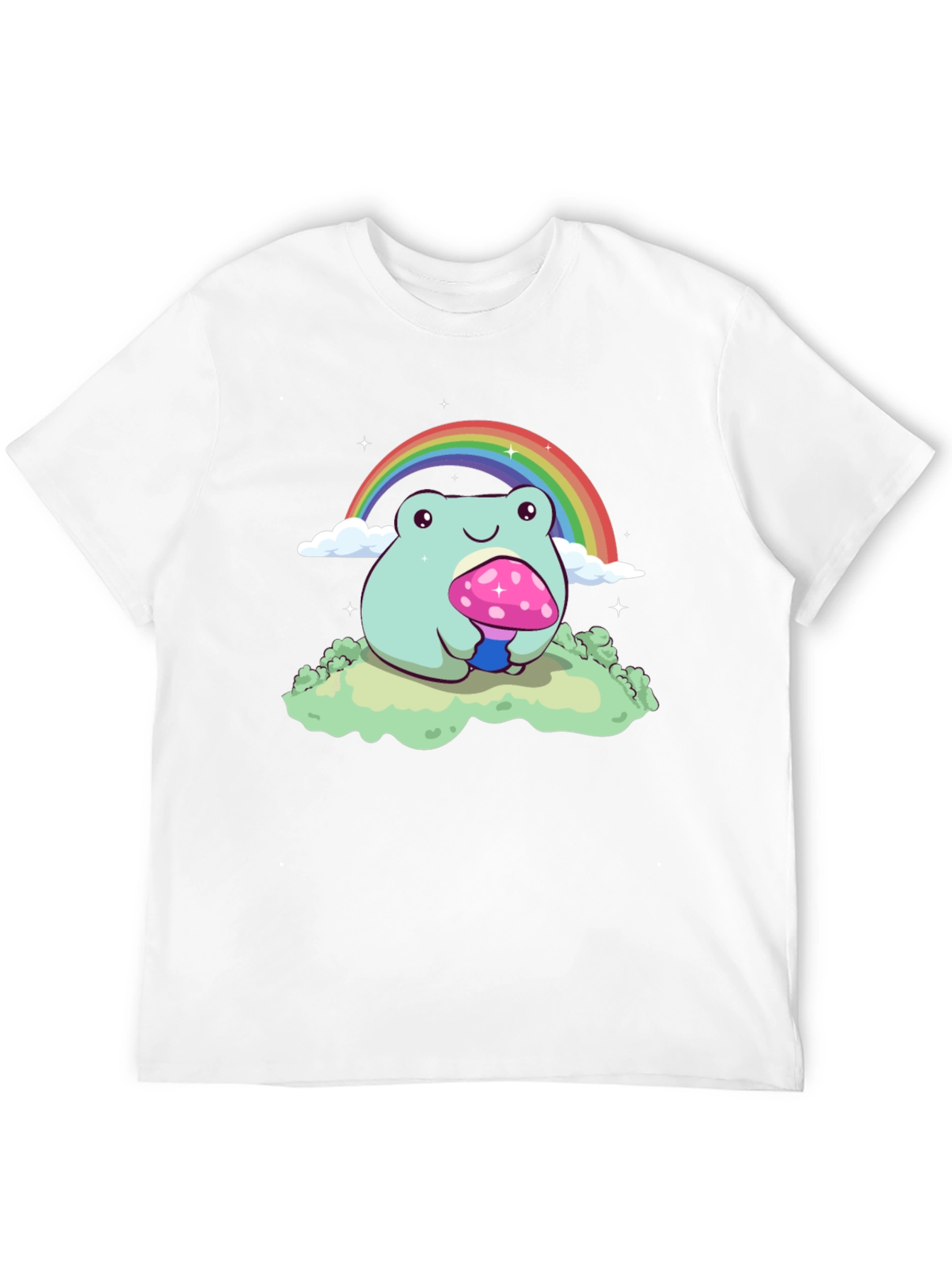 Rainbow Frog Mushroom Graphic Tee