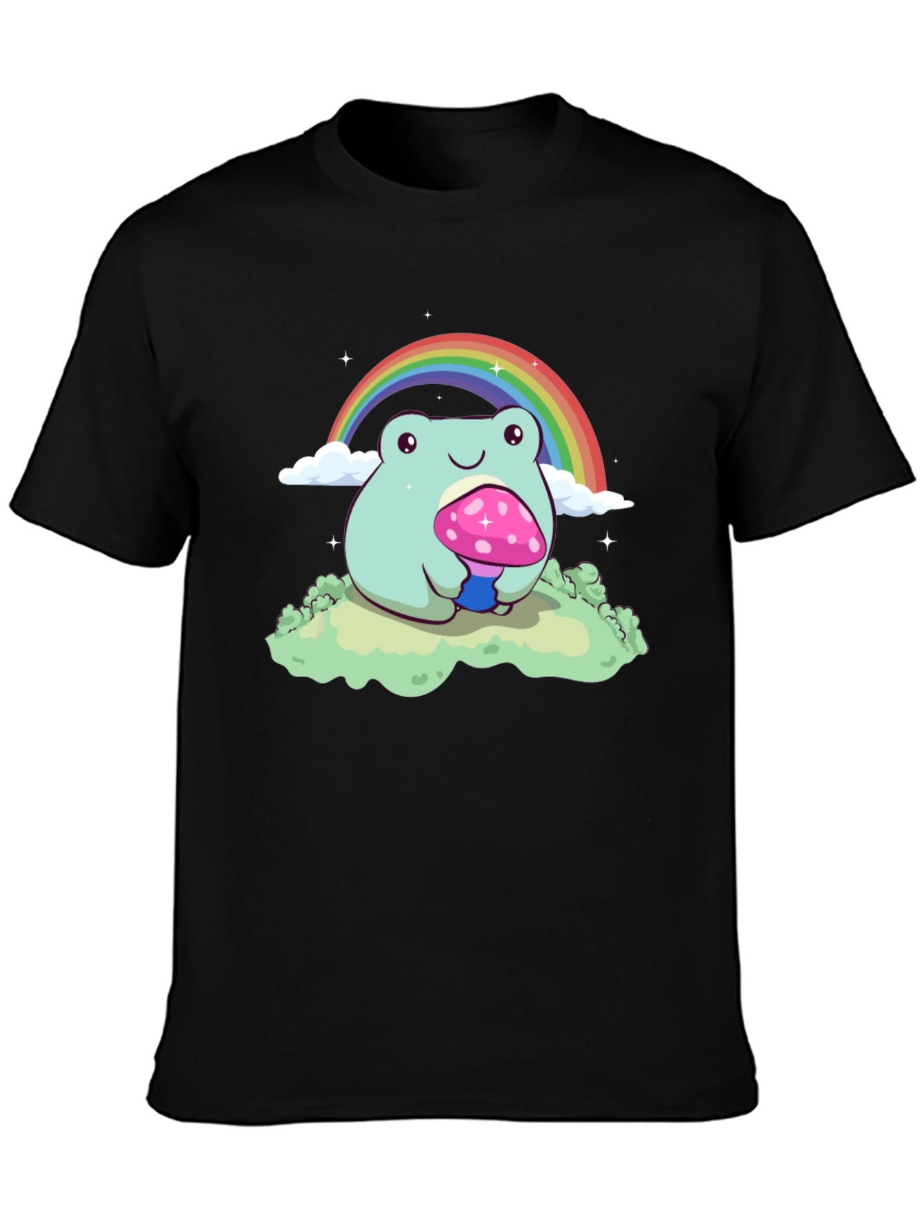 Rainbow Frog Mushroom Graphic Tee