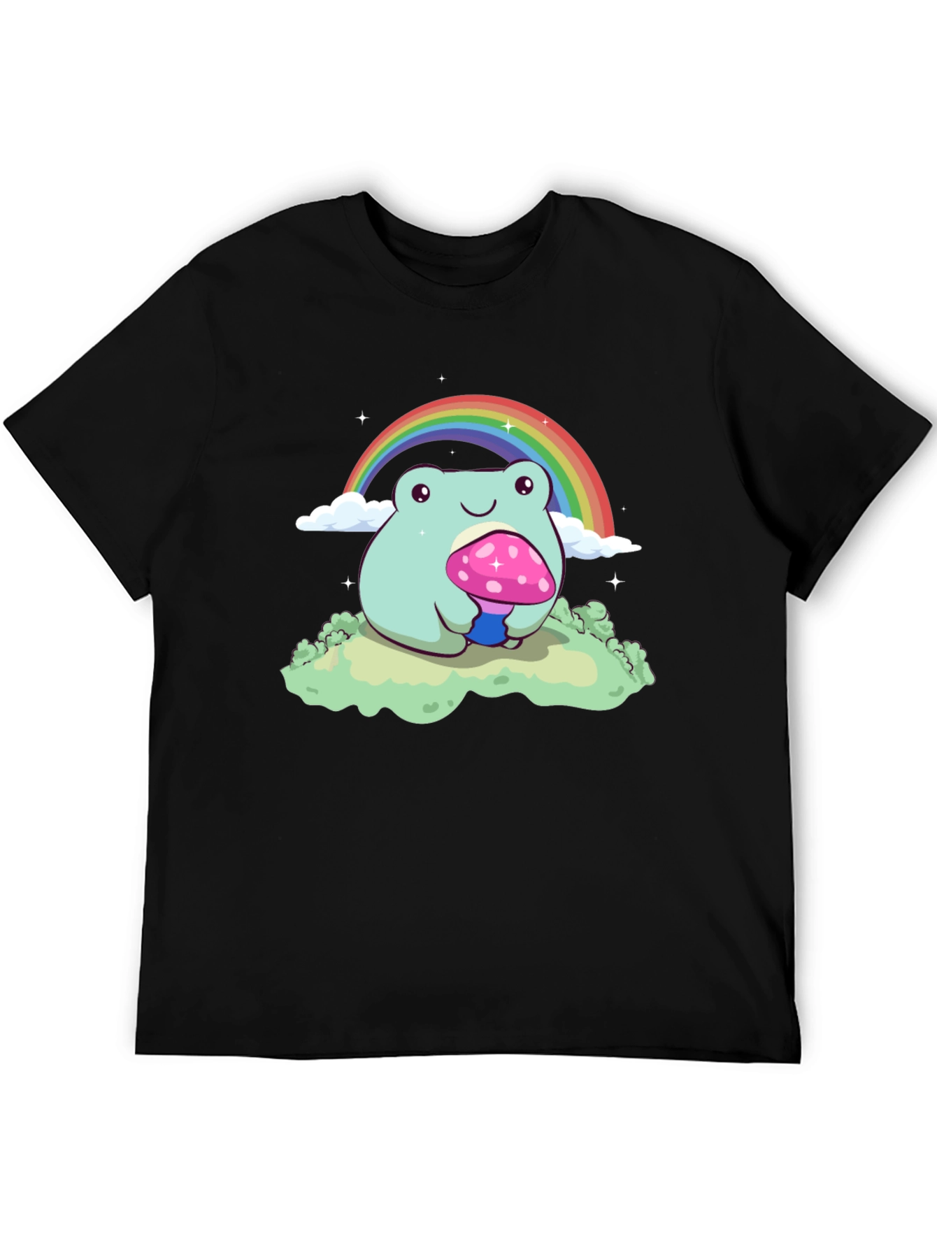 Rainbow Frog Mushroom Graphic Tee