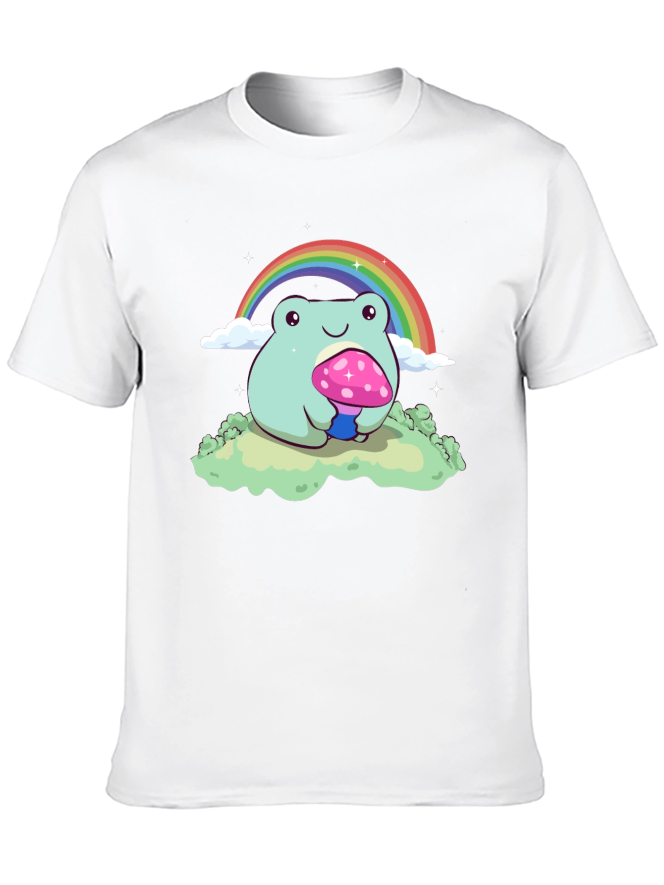 Rainbow Frog Mushroom Graphic Tee
