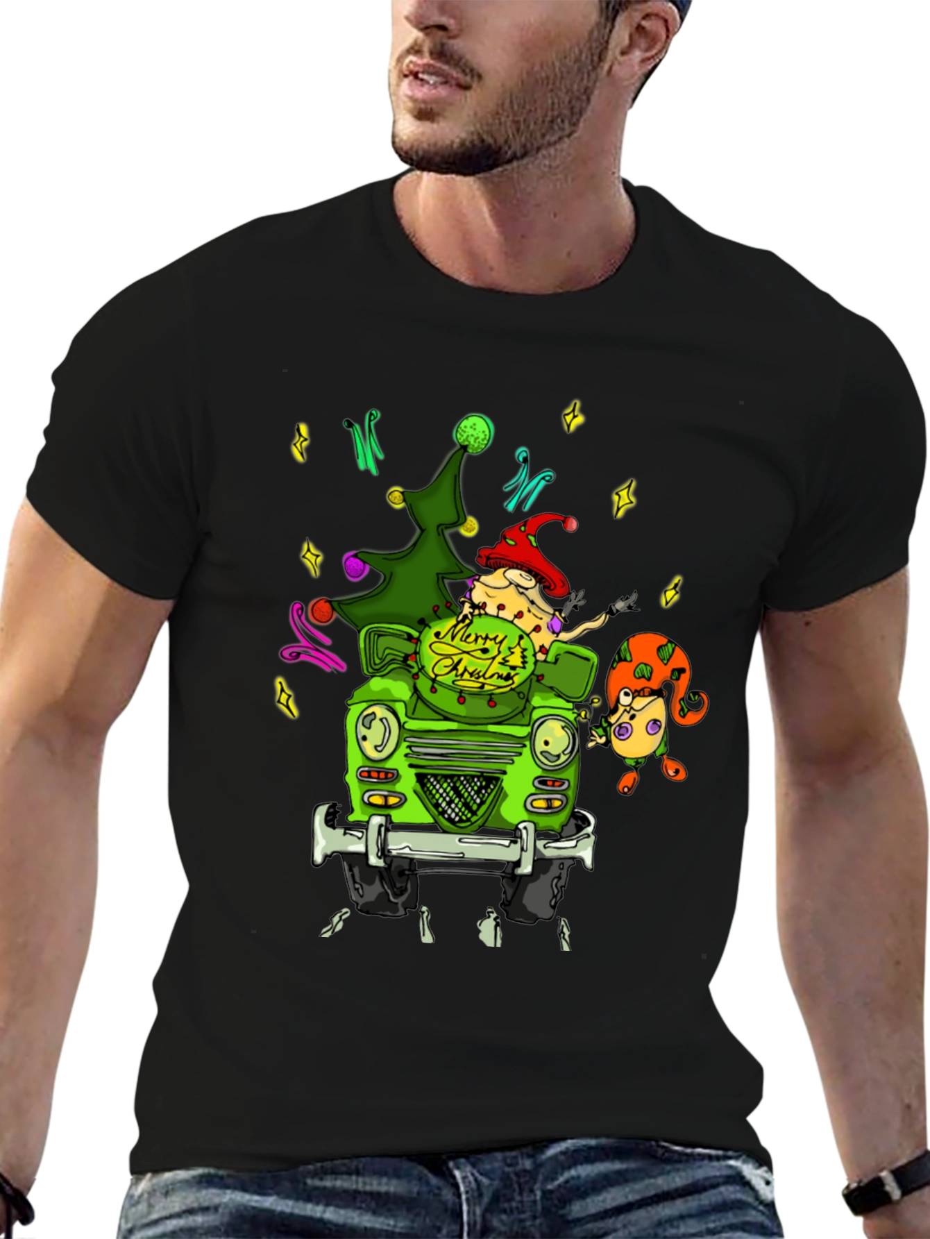 Christmas Car T-Shirt - Festive Holiday Tee