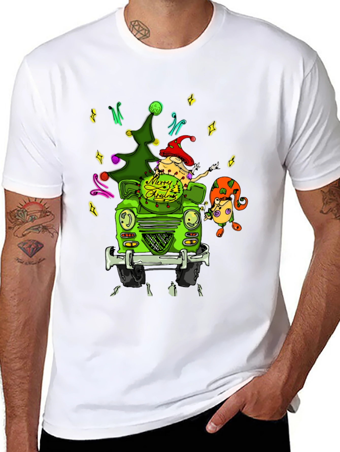 Christmas Car T-Shirt - Festive Holiday Tee