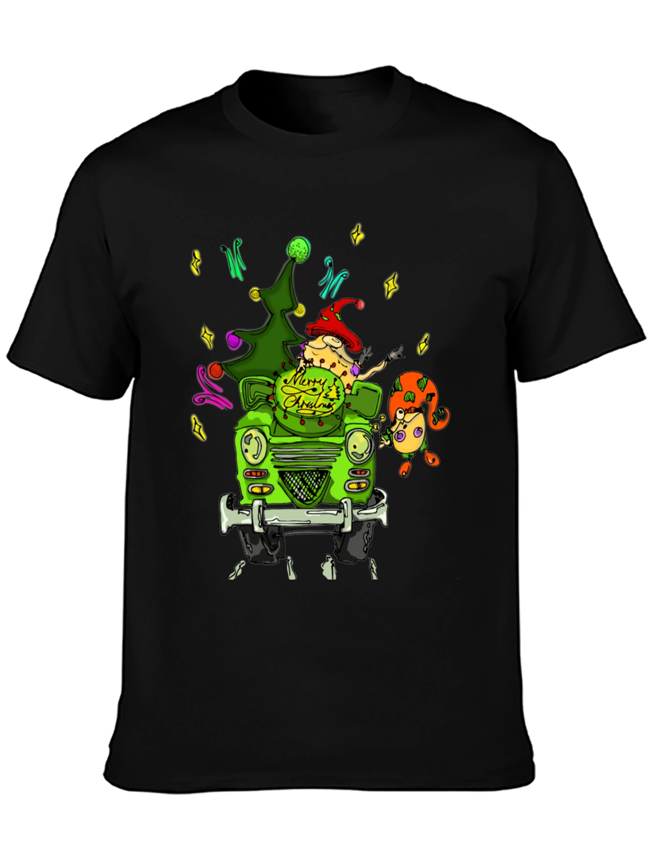 Christmas Car T-Shirt - Festive Holiday Tee