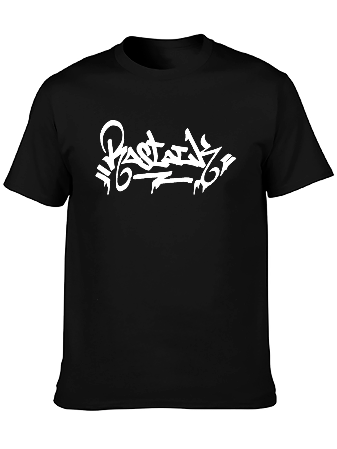 Black Graphic Tee - White Graffiti Style Design
