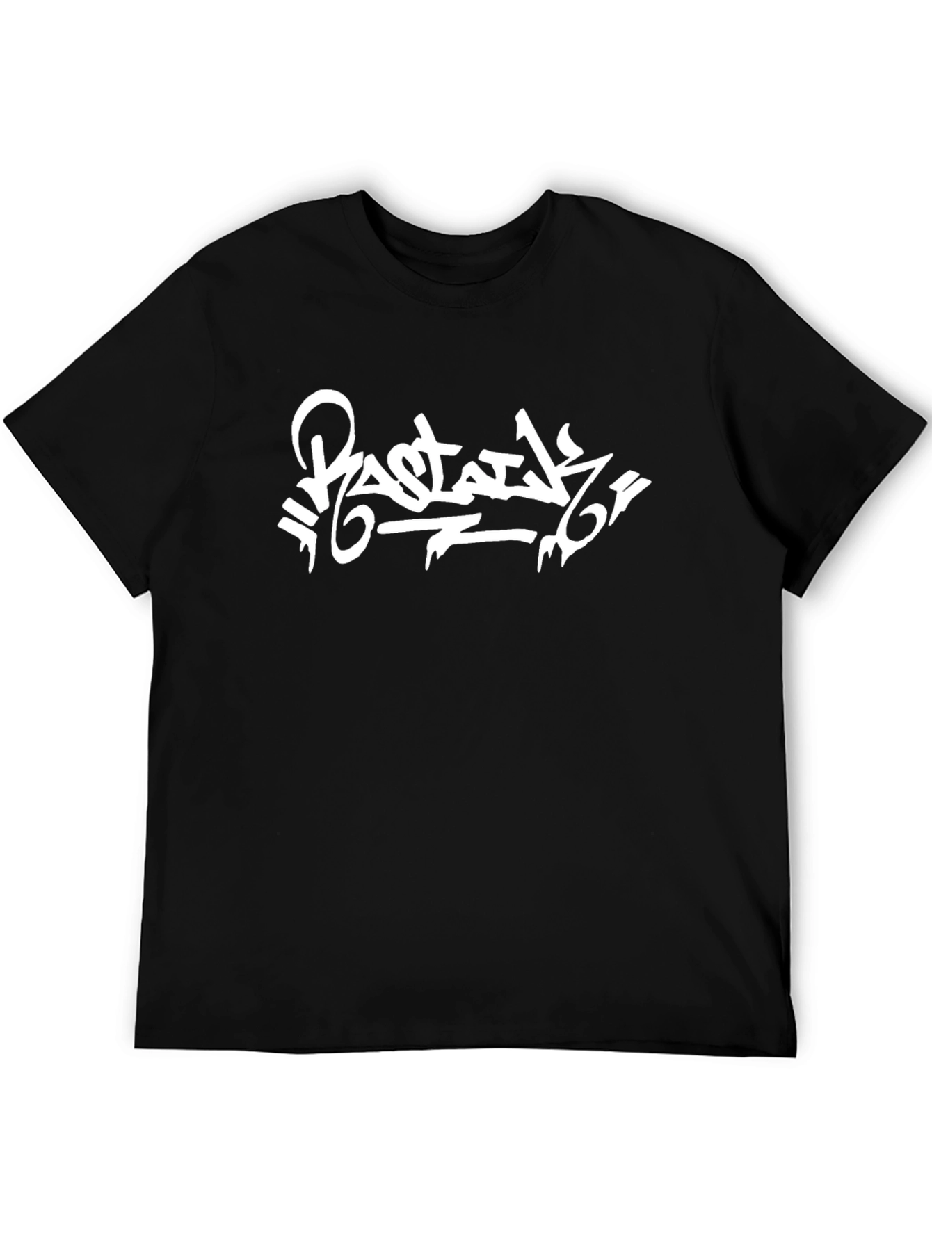 Black Graphic Tee - White Graffiti Style Design
