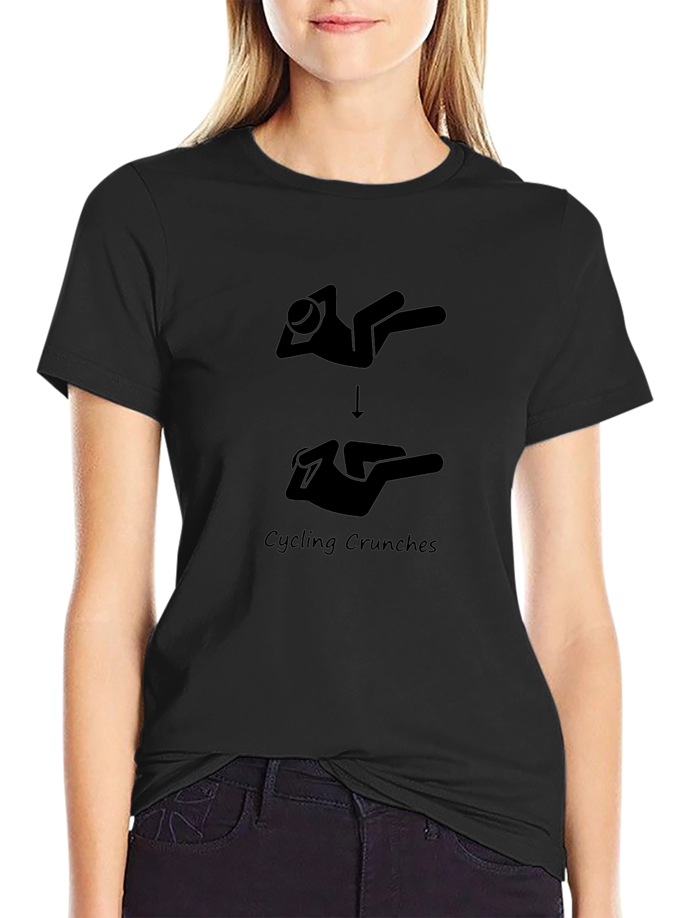 Cycling Crunches Graphic Tee - Black