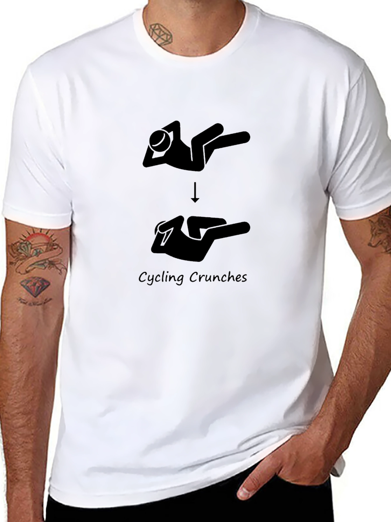 Cycling Crunches Graphic Tee - Black