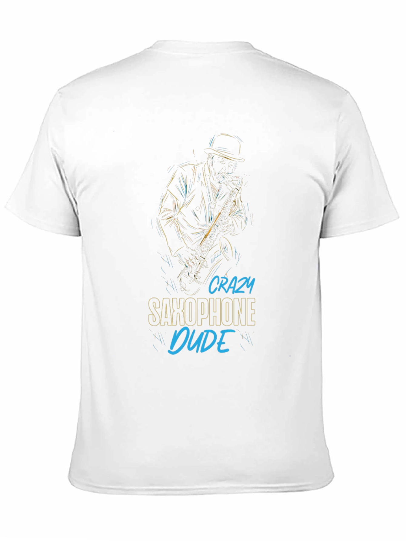 Crazy Saxophone Dude Black Graphic Tee