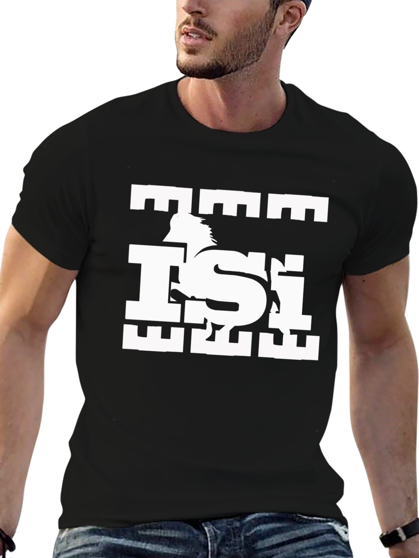 Black T-Shirt with Horse Graphic
