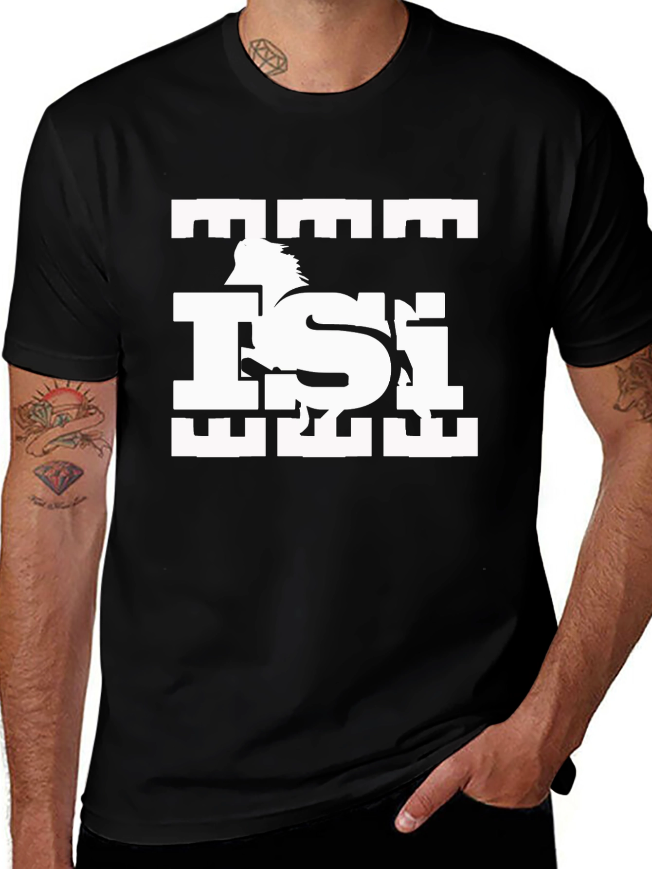 Black T-Shirt with Horse Graphic