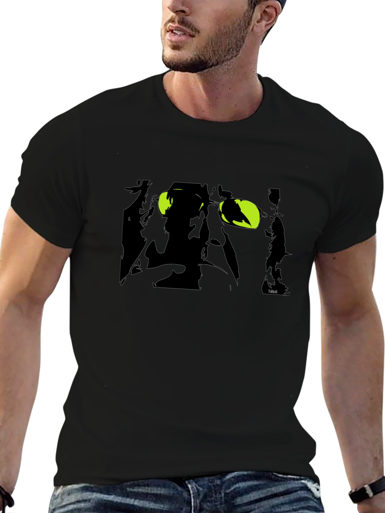 Unique Black T-Shirt with Graphic Print