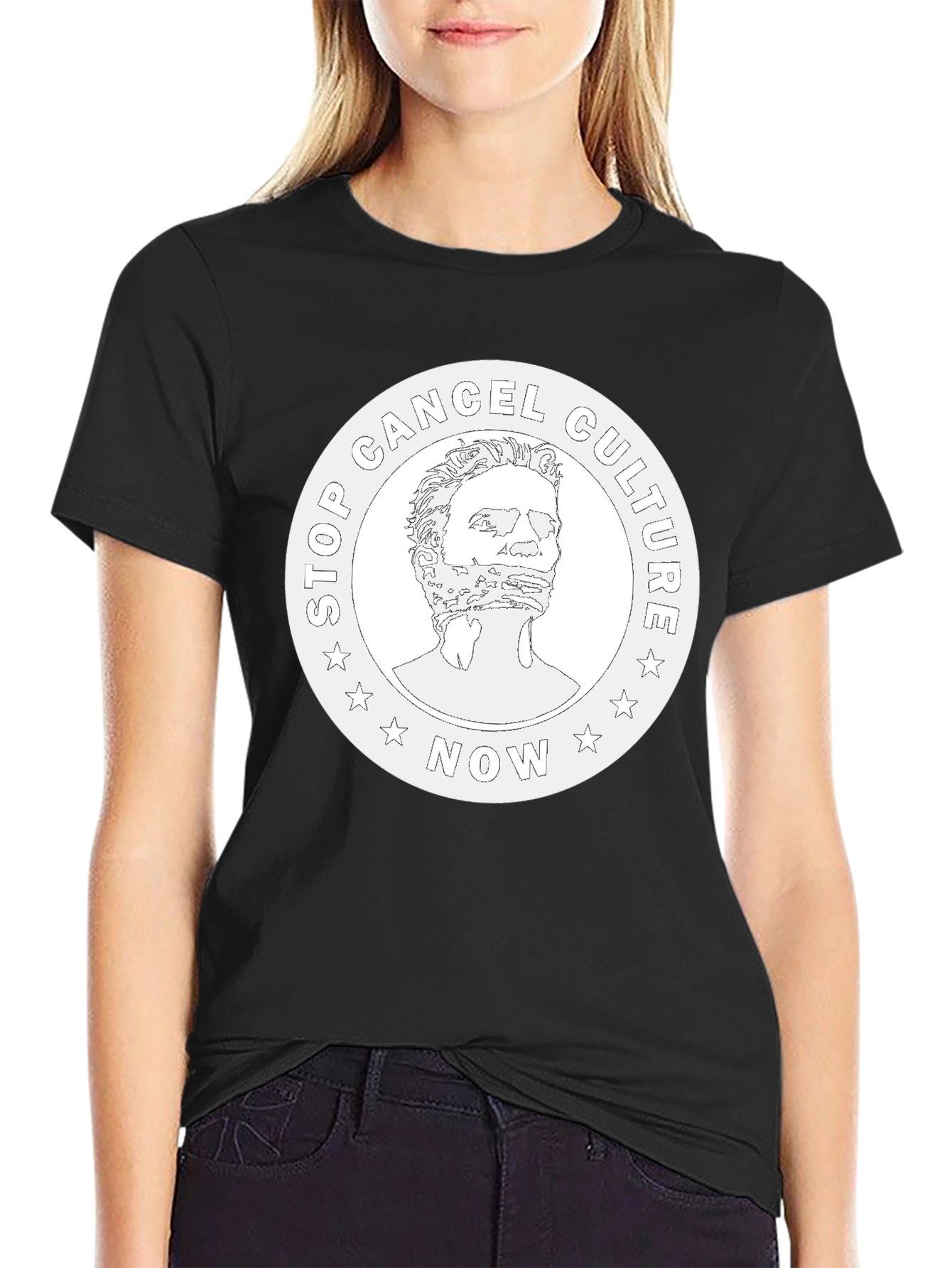 Stop Cancel Culture Now Graphic Tee - Black