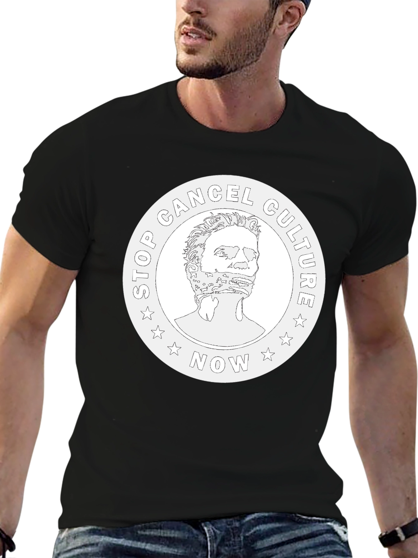 Stop Cancel Culture Now Graphic Tee - Black