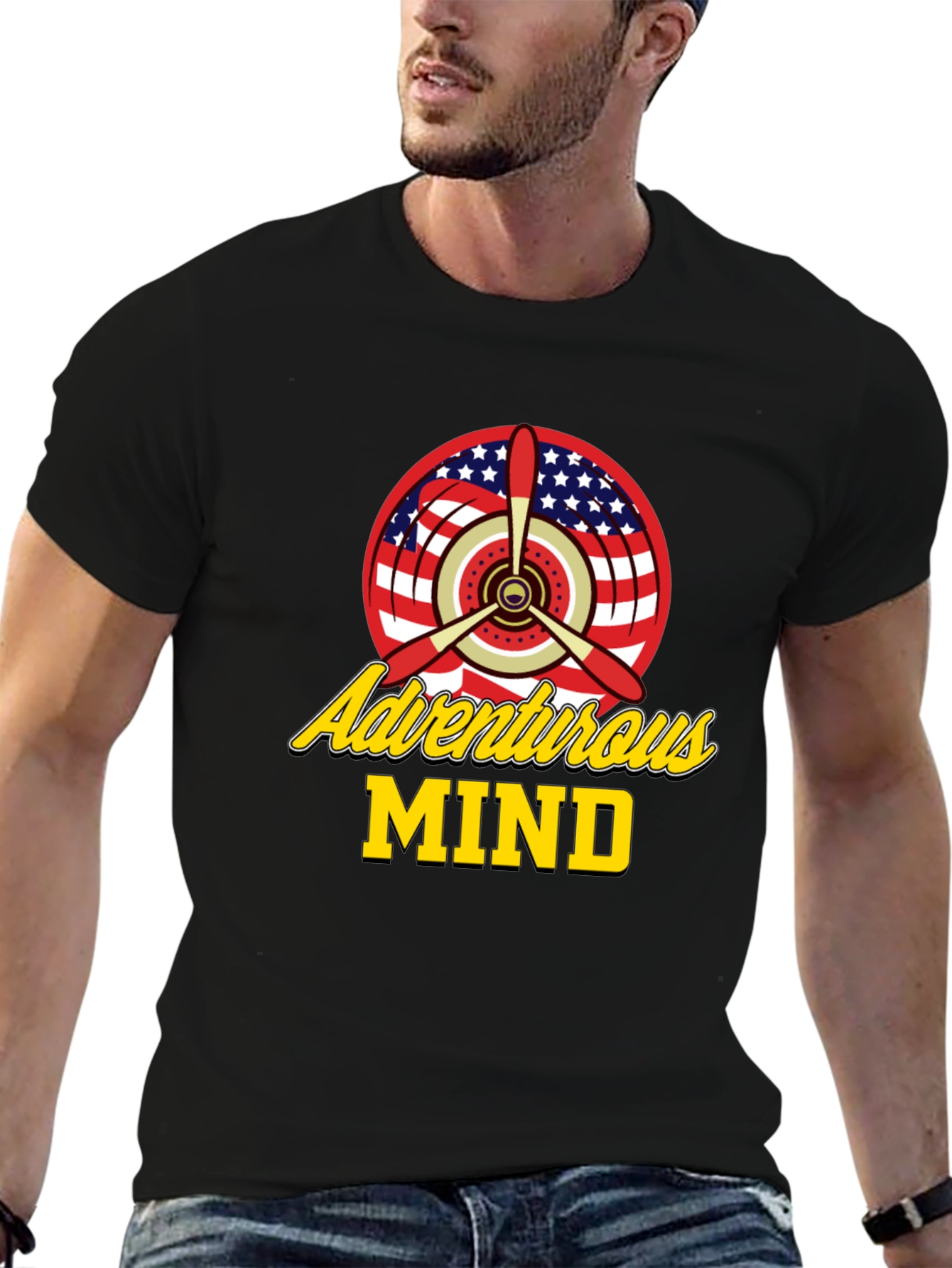 Adventurous Mind Airplane Propeller T-Shirt
