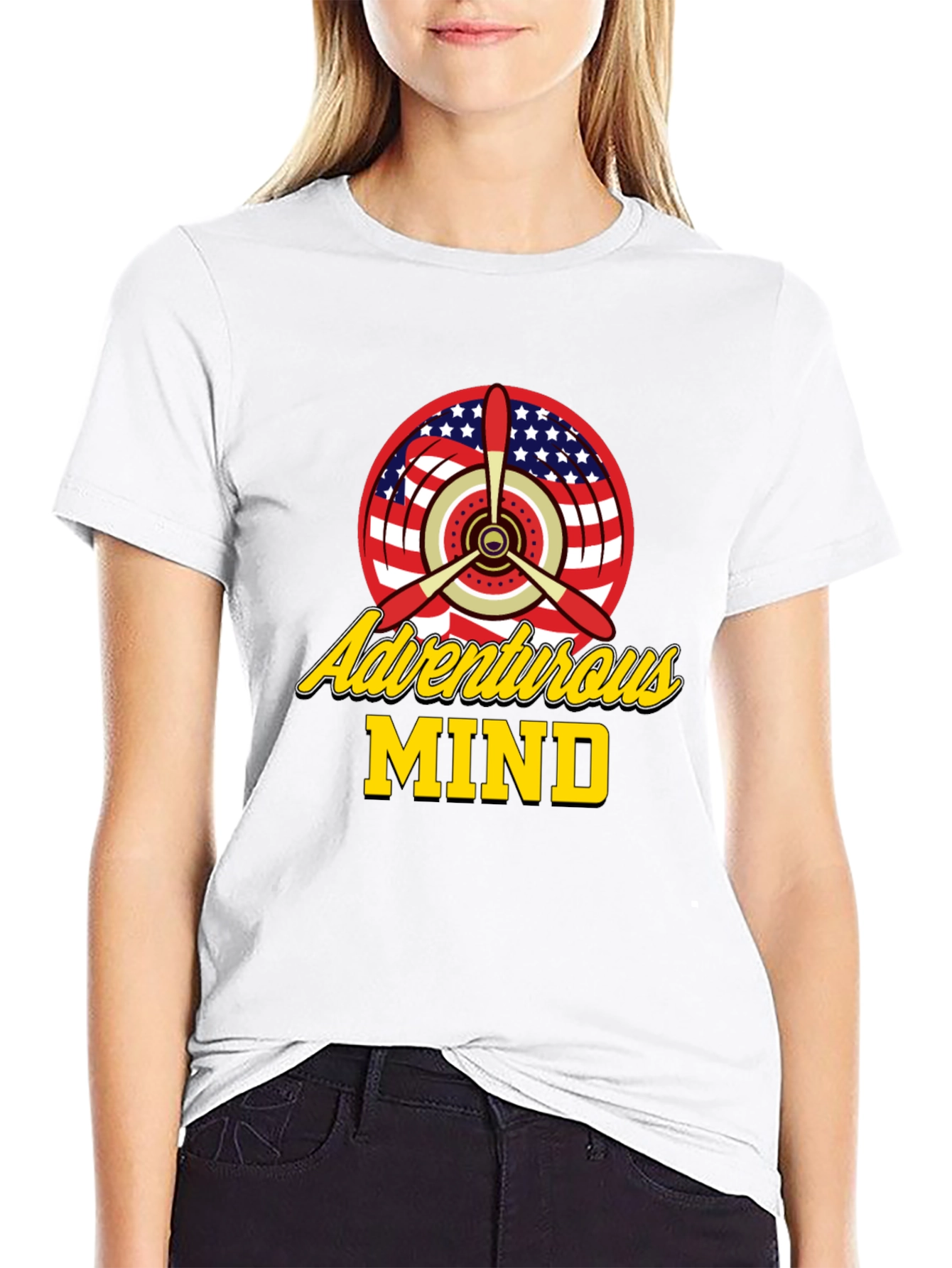 Adventurous Mind Airplane Propeller T-Shirt