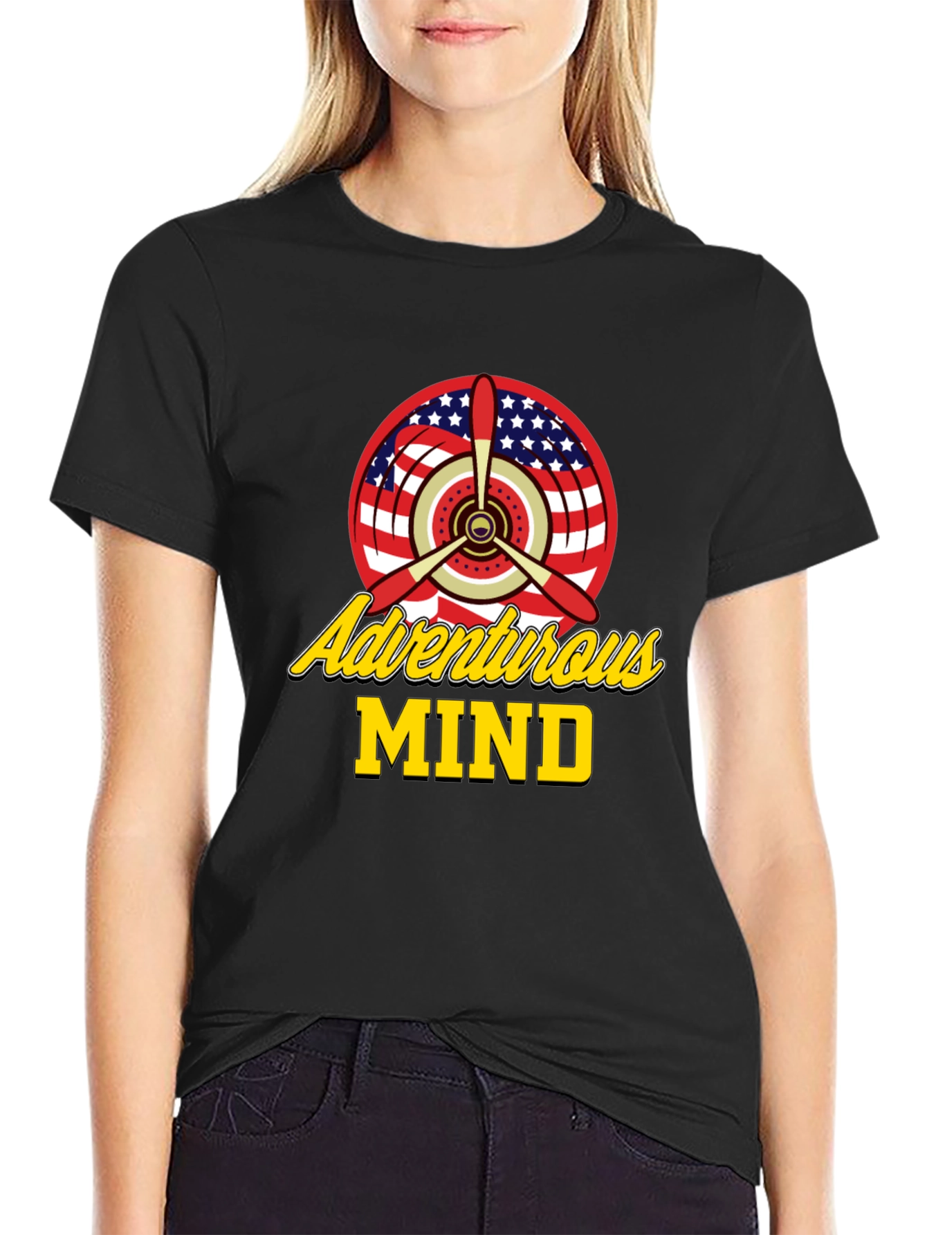 Adventurous Mind Airplane Propeller T-Shirt