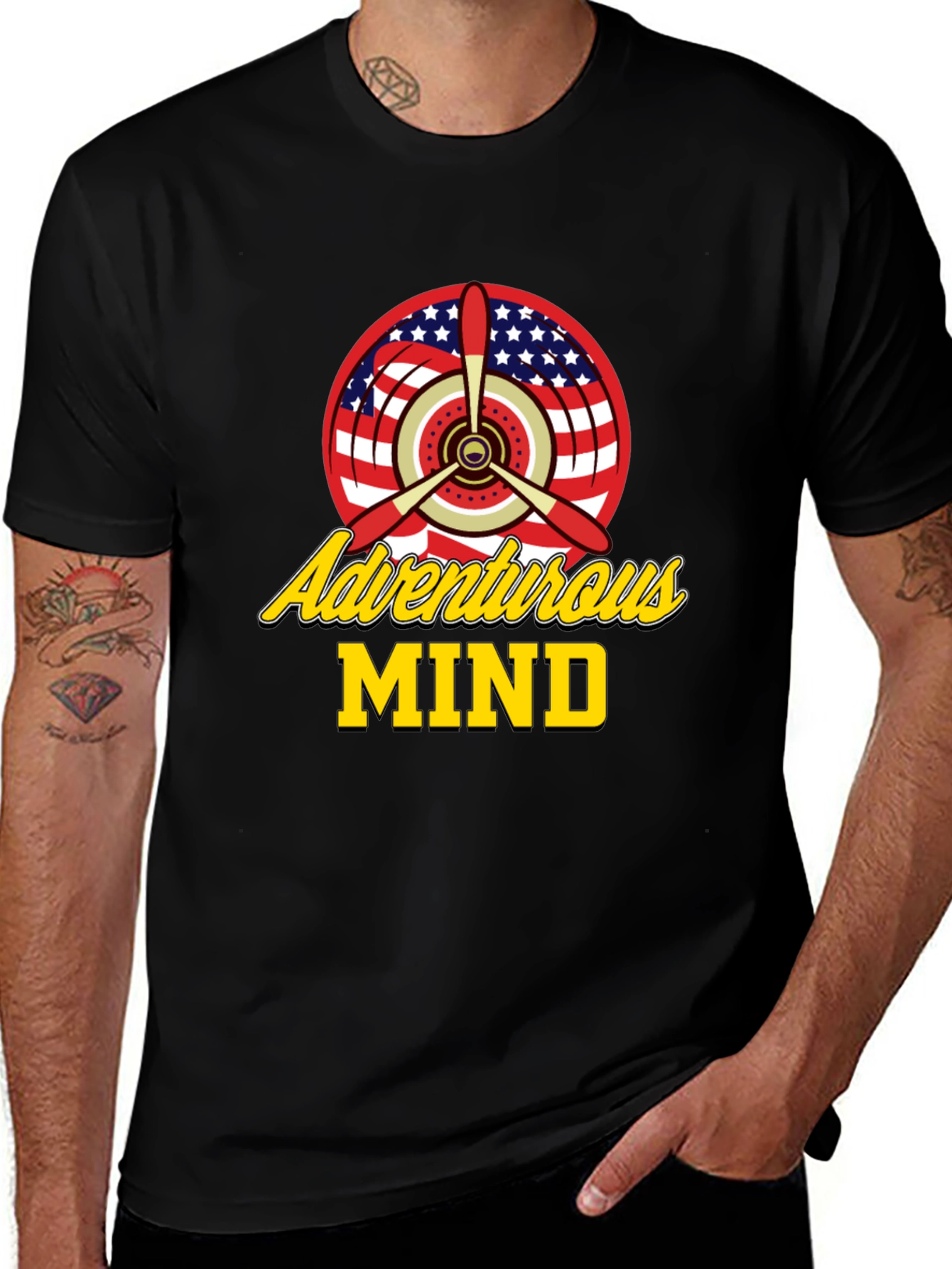 Adventurous Mind Airplane Propeller T-Shirt