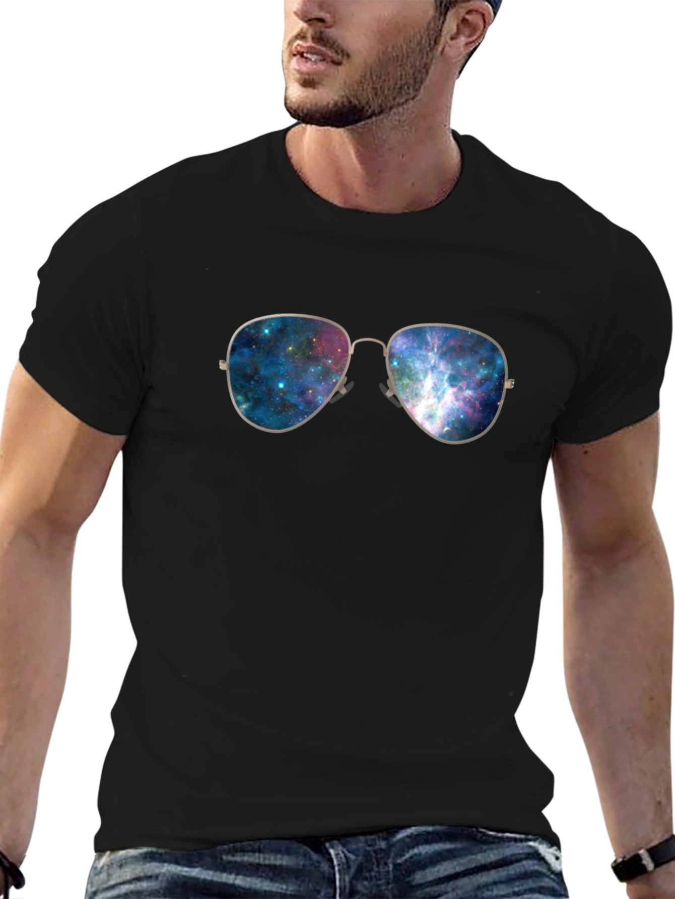 Galaxy Glasses Graphic Tee - Black