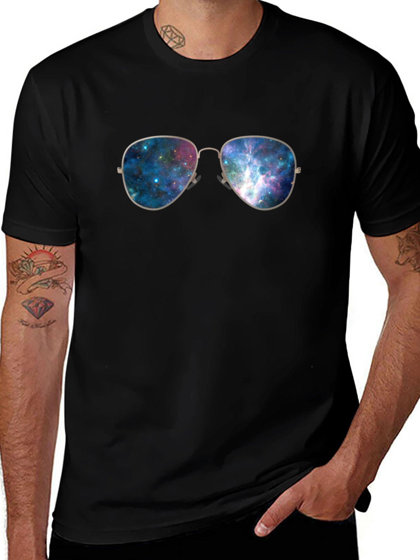 Galaxy Glasses Graphic Tee - Black