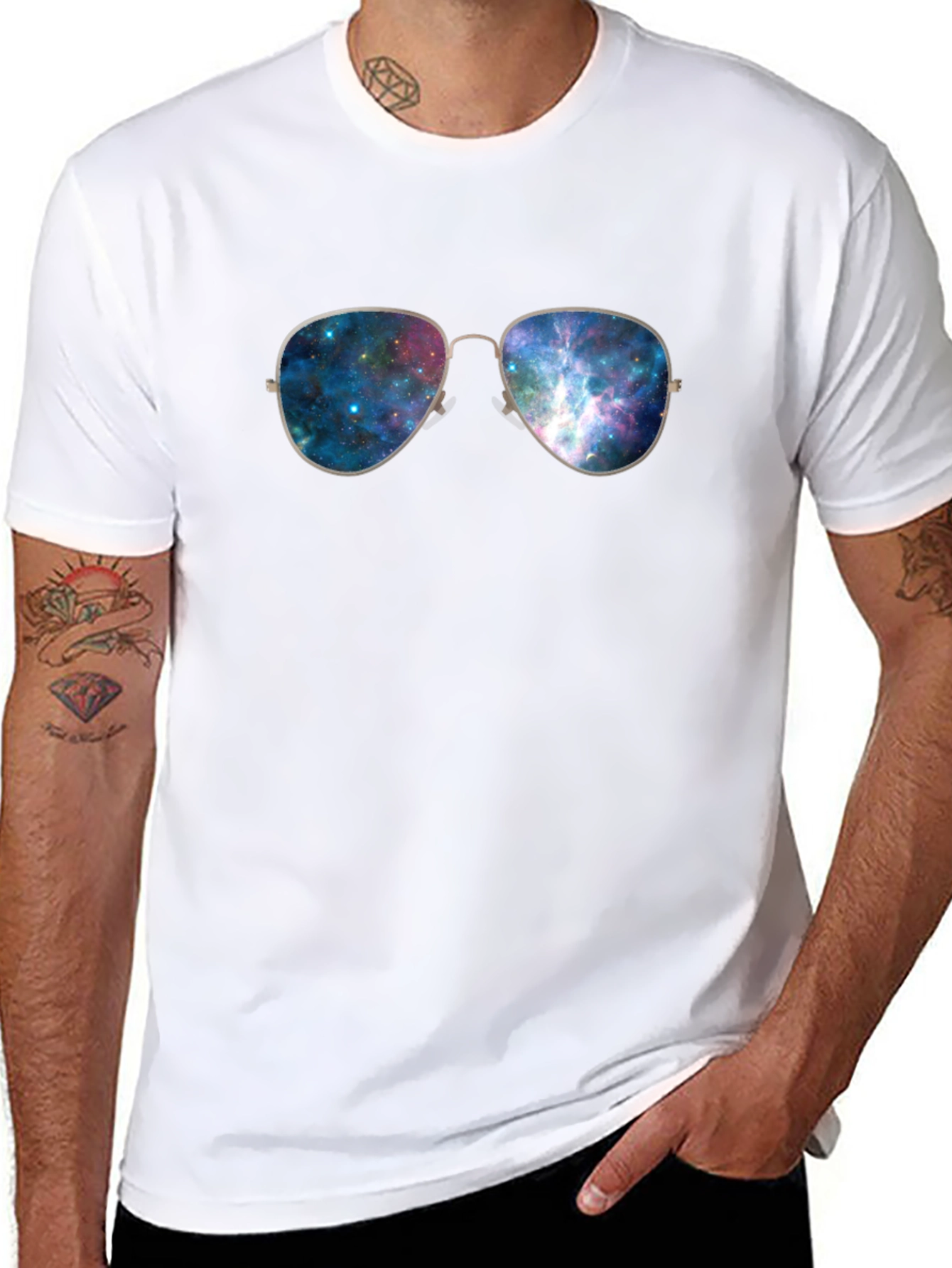 Galaxy Glasses Graphic Tee - Black