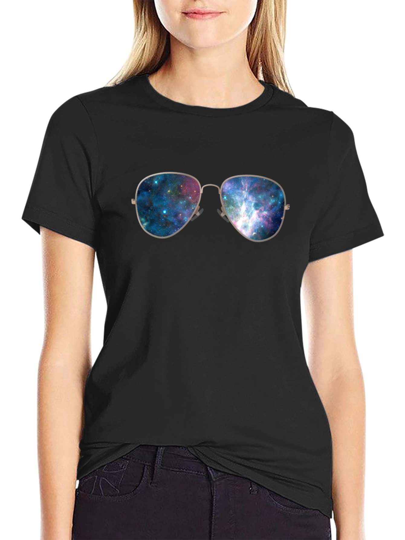 Galaxy Glasses Graphic Tee - Black