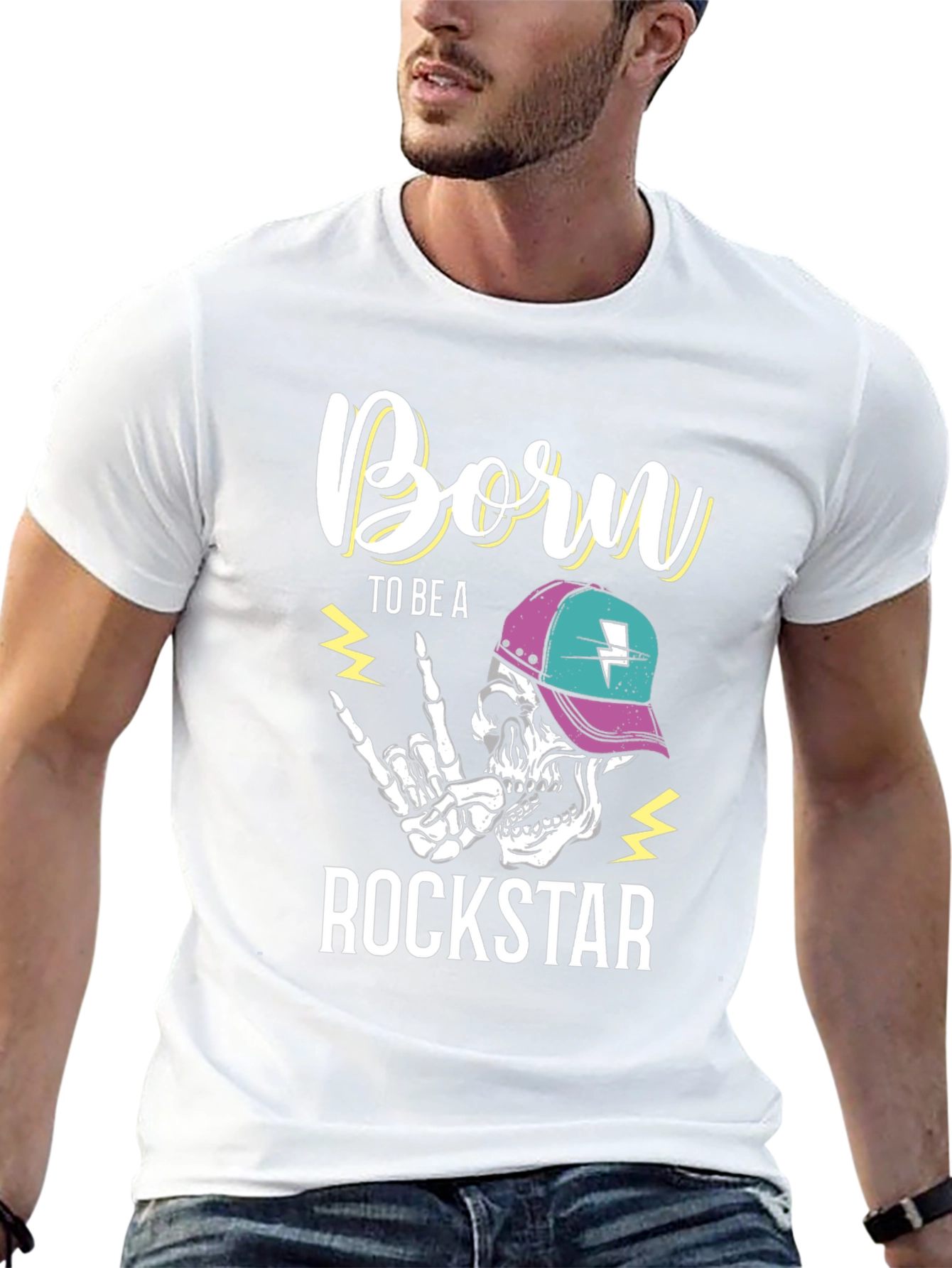 Born to be a Rockstar Skeleton T-Shirt